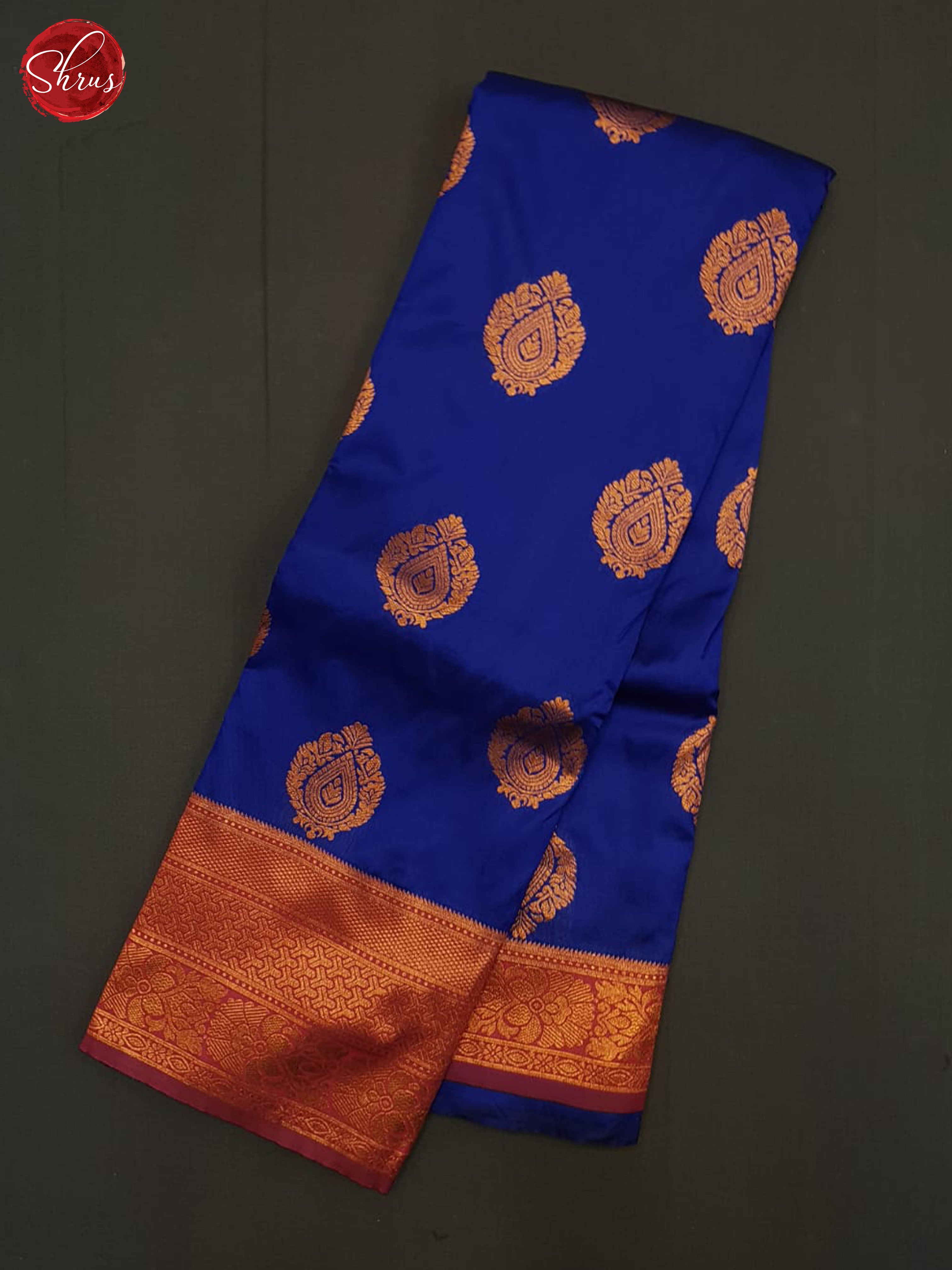 Blue And Pink-Semi Kanchipuram saree - Shop on ShrusEternity.com