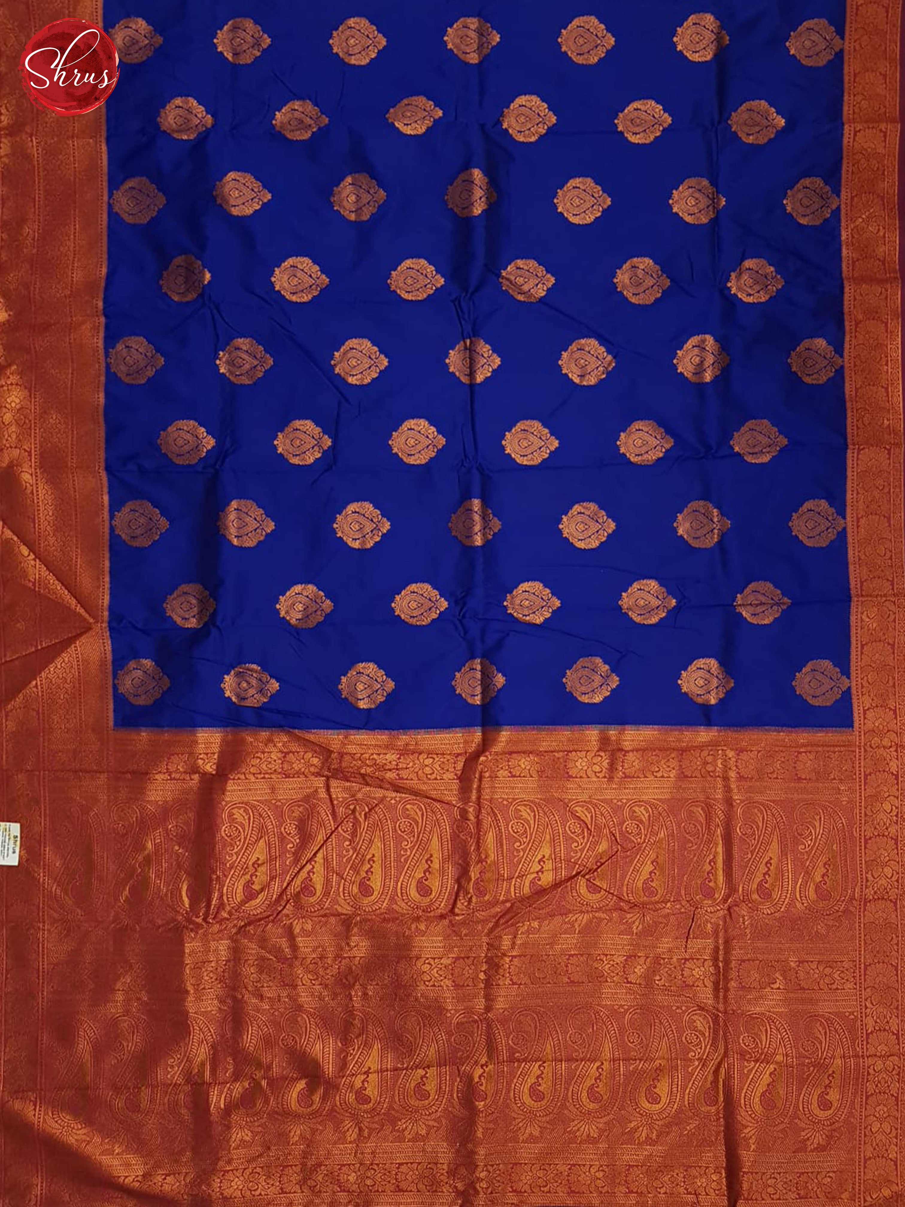 Blue And Pink-Semi Kanchipuram saree - Shop on ShrusEternity.com