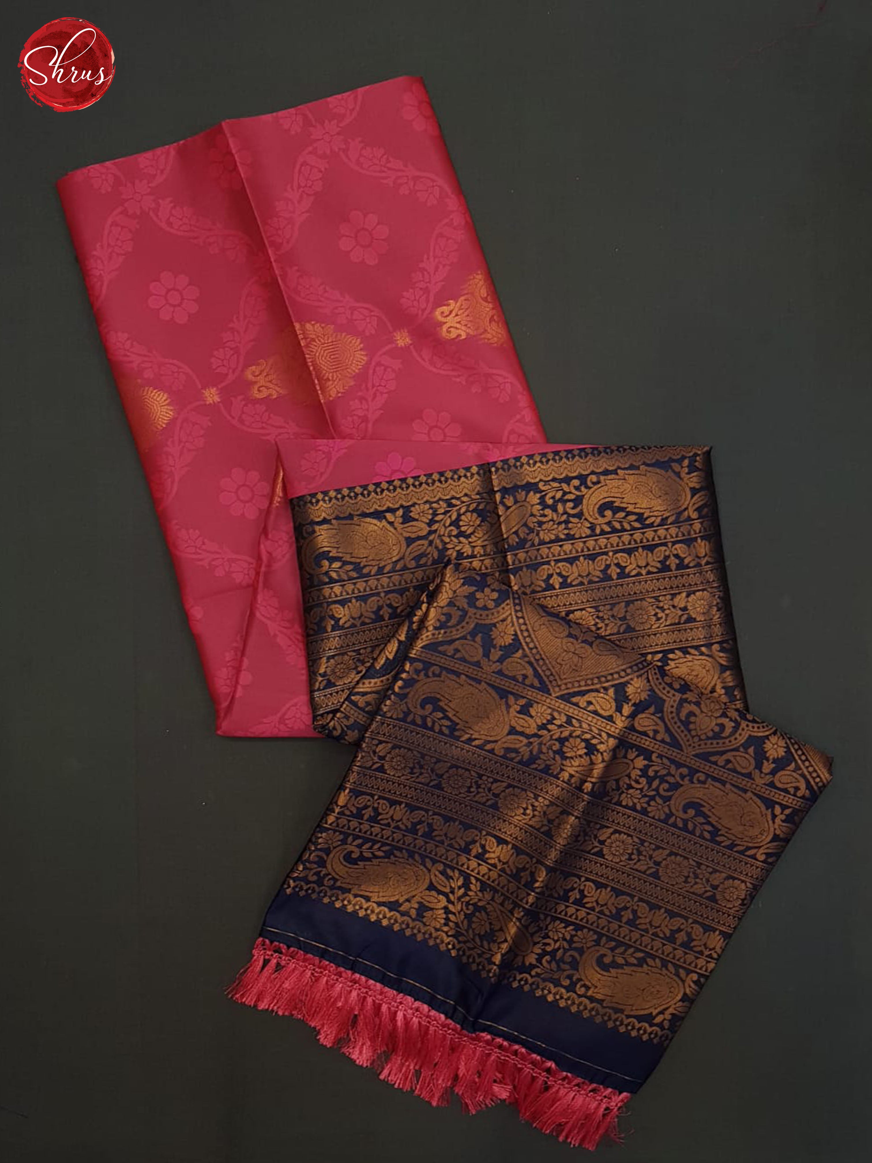 Pink And Blue- Semi soft silk saree - Shop on ShrusEternity.com