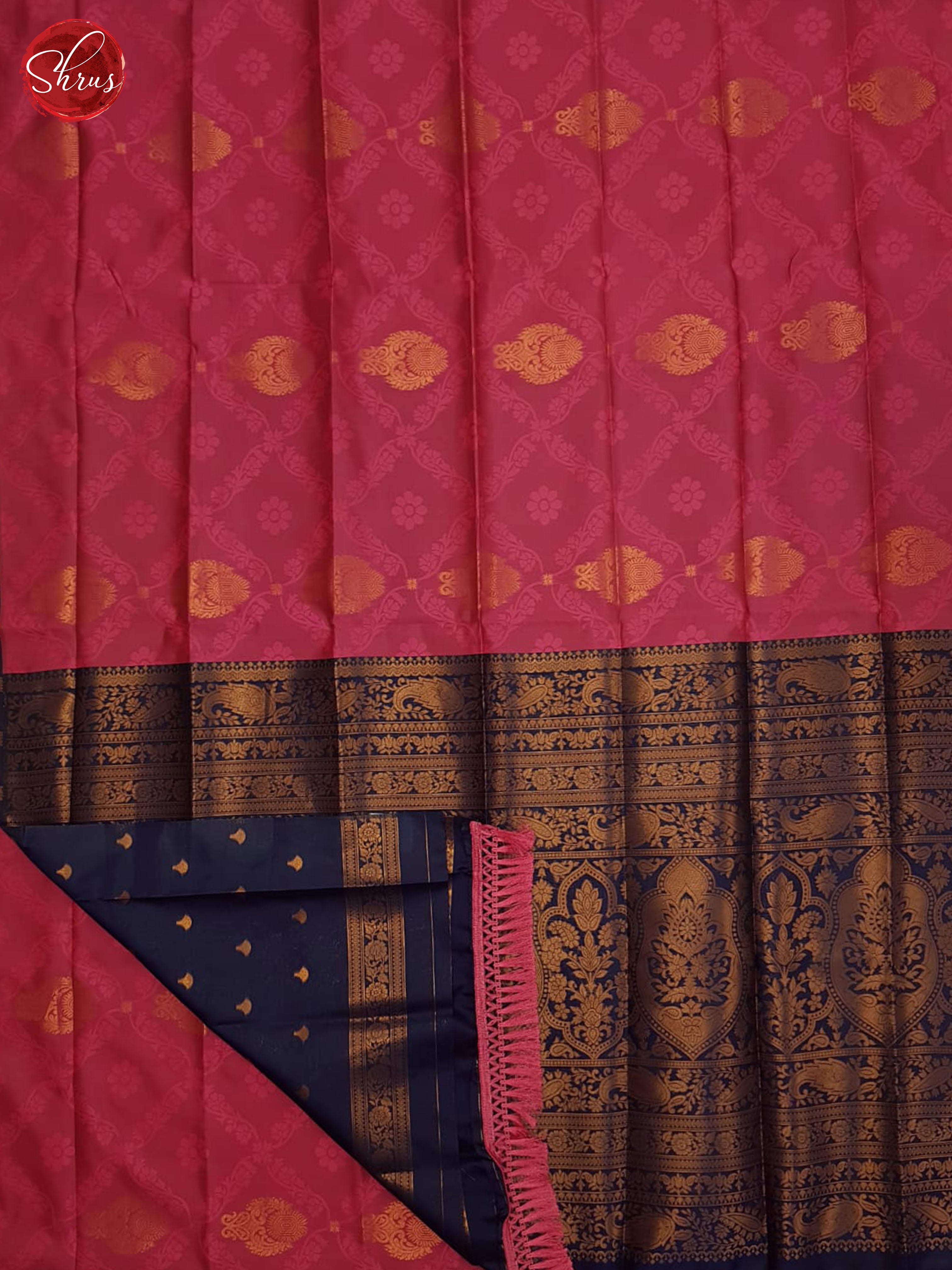 Pink And Blue- Semi soft silk saree - Shop on ShrusEternity.com