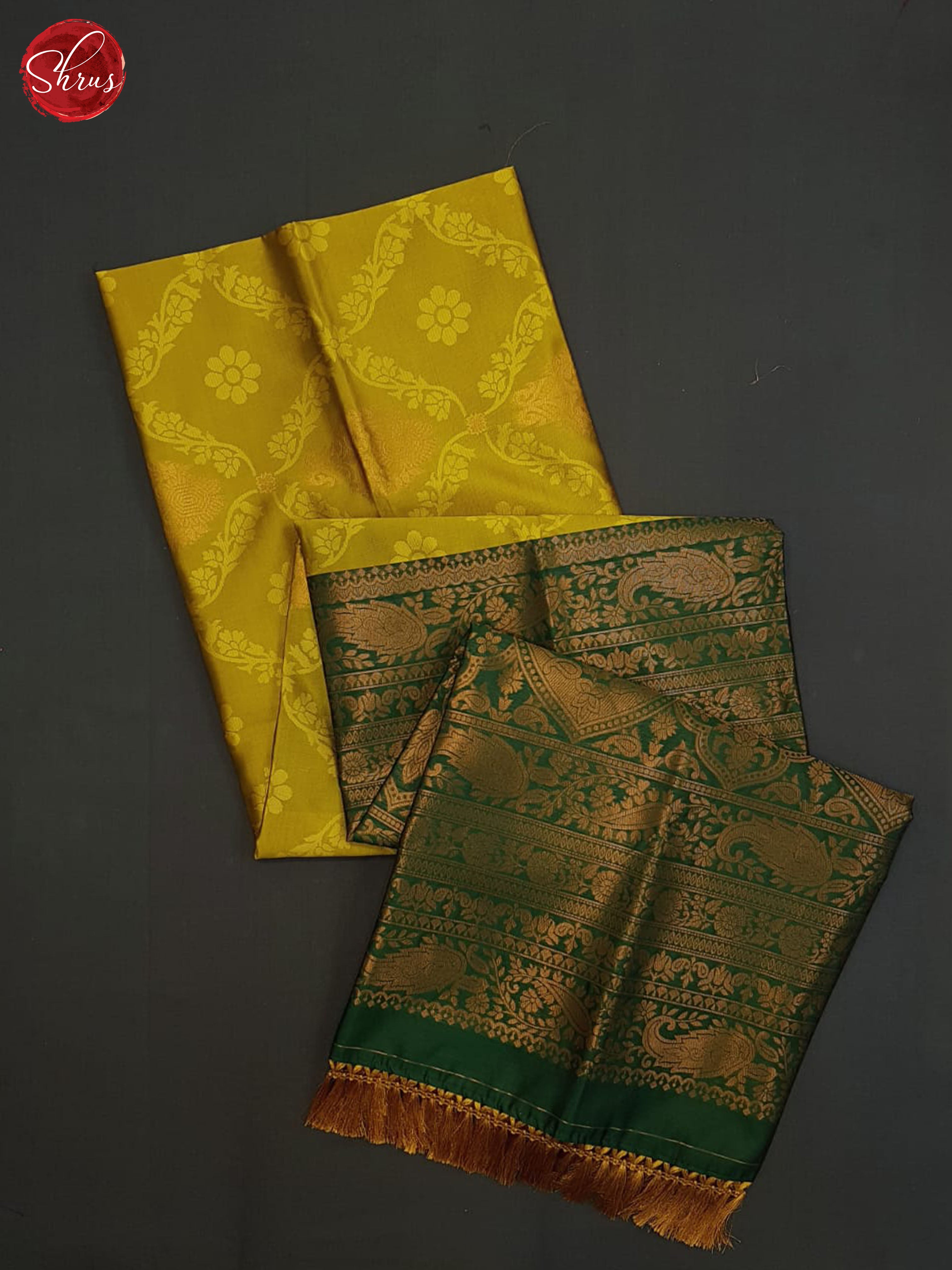 Mustard And Green-Semi soft silk saree - Shop on ShrusEternity.com