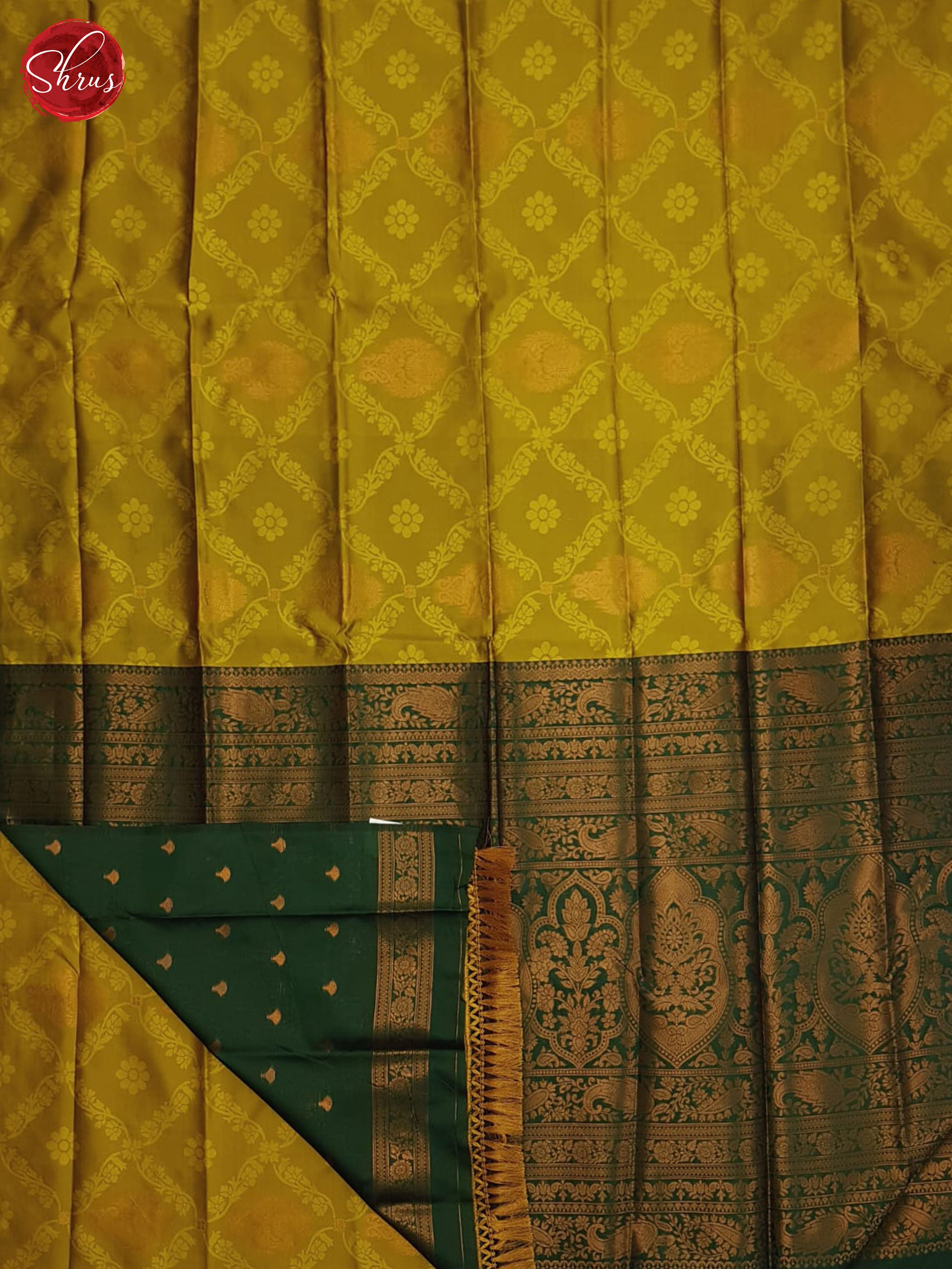 Mustard And Green-Semi soft silk saree - Shop on ShrusEternity.com