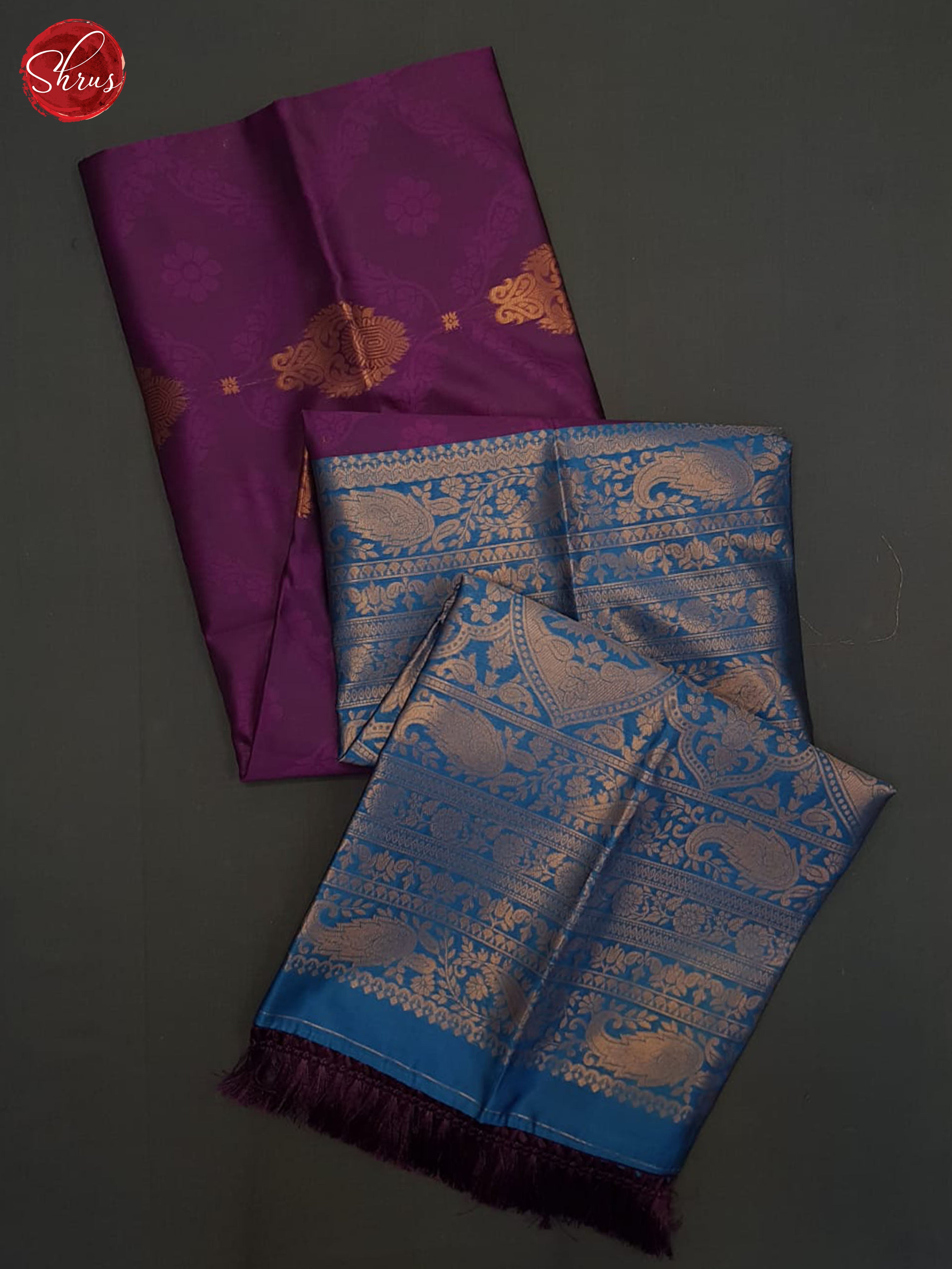 Purple And Blue- semi Soft silk saree - Shop on ShrusEternity.com