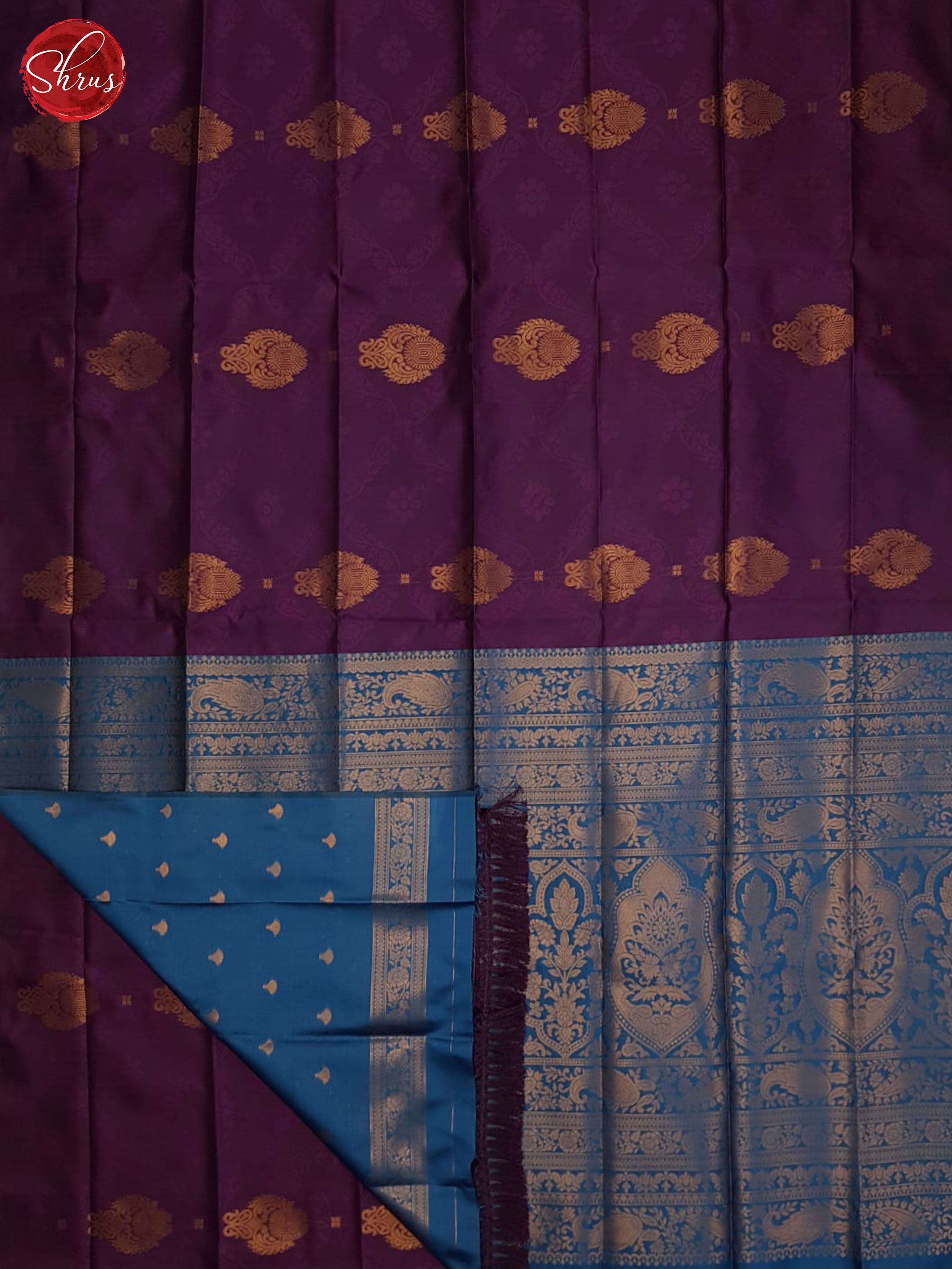 Purple And Blue- semi Soft silk saree - Shop on ShrusEternity.com