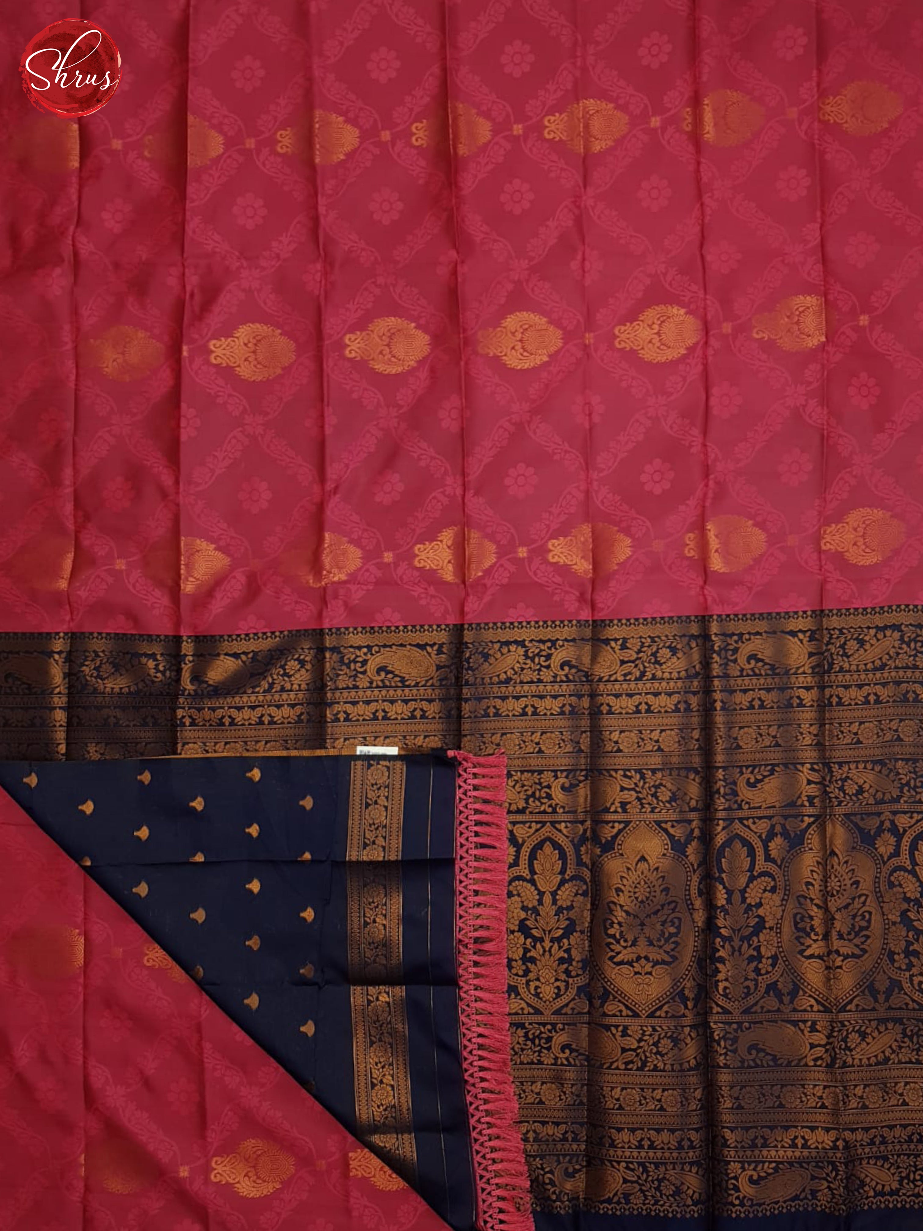 Pink And Blue-Semi Soft silk saree - Shop on ShrusEternity.com