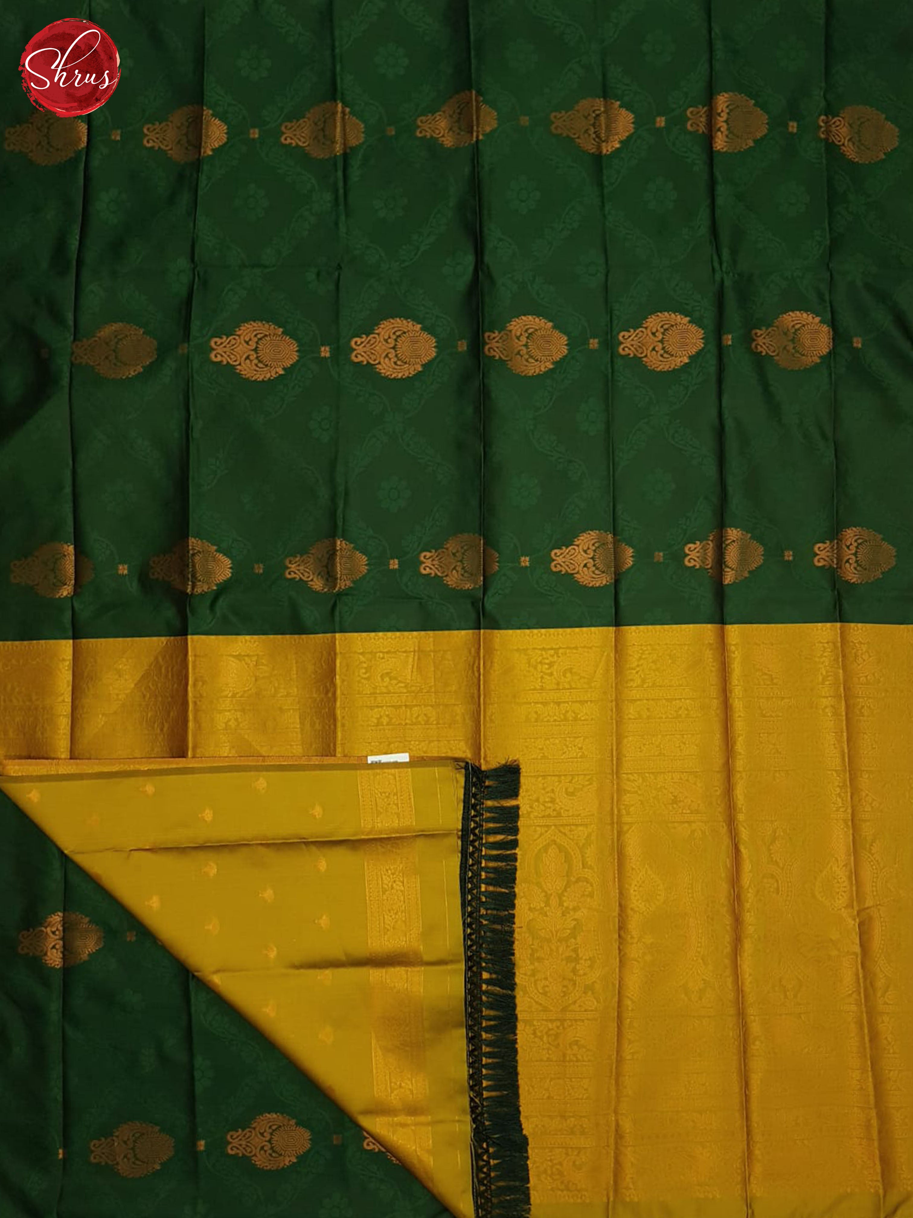 Green And Mustard- Semi Soft silk Saree - Shop on ShrusEternity.com