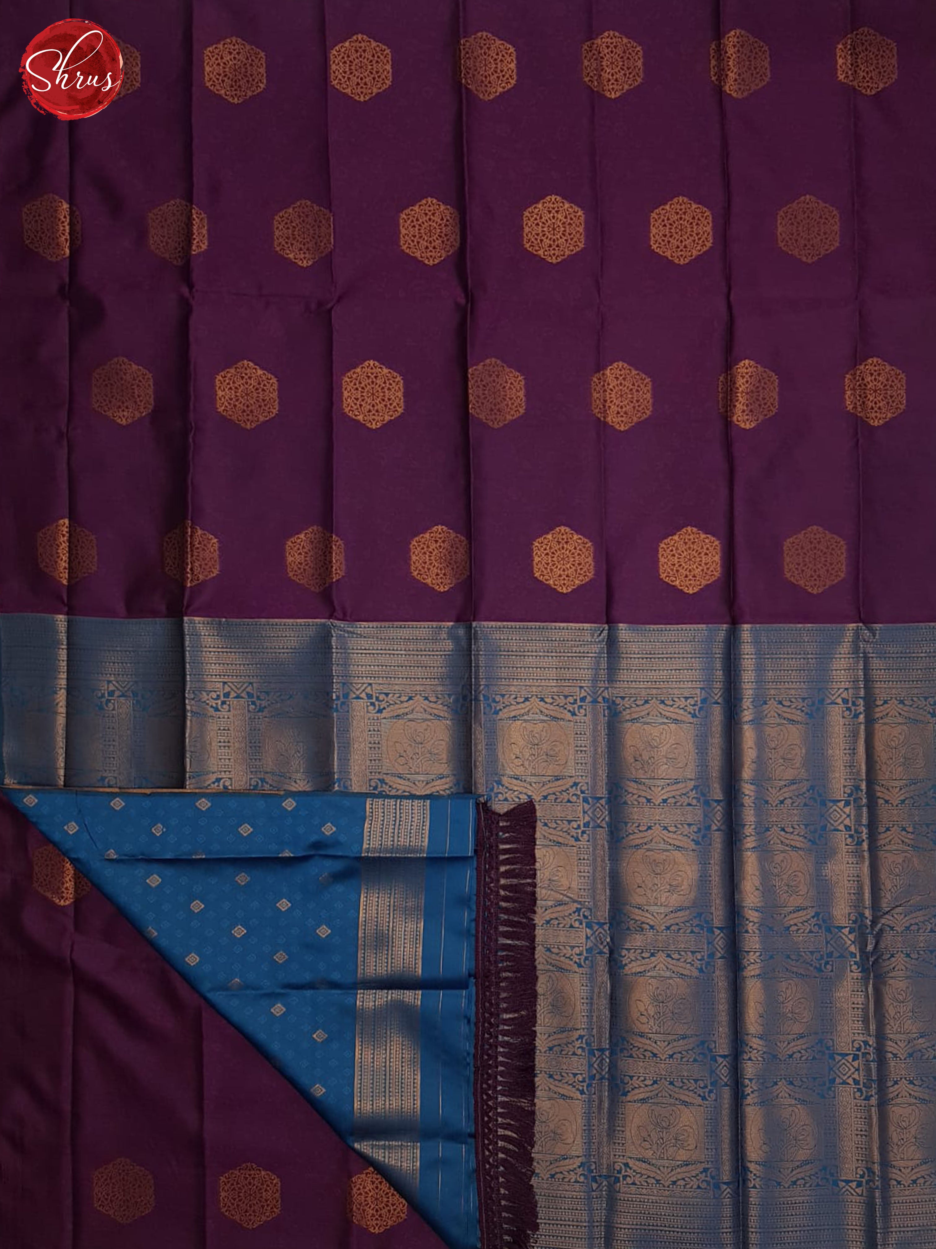 Purple And Blue- Semi soft silk saree - Shop on ShrusEternity.com