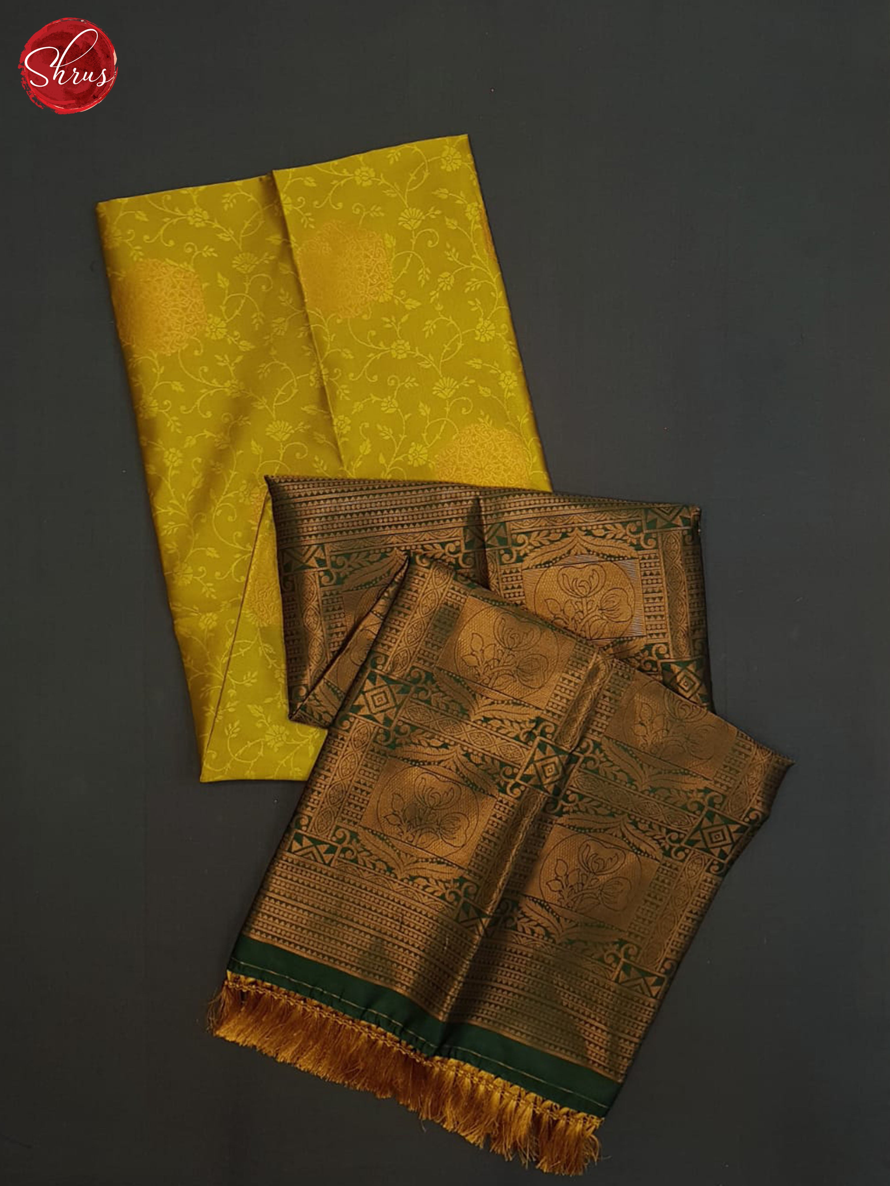 Mustard And Green- Semi soft silk saree - Shop on ShrusEternity.com