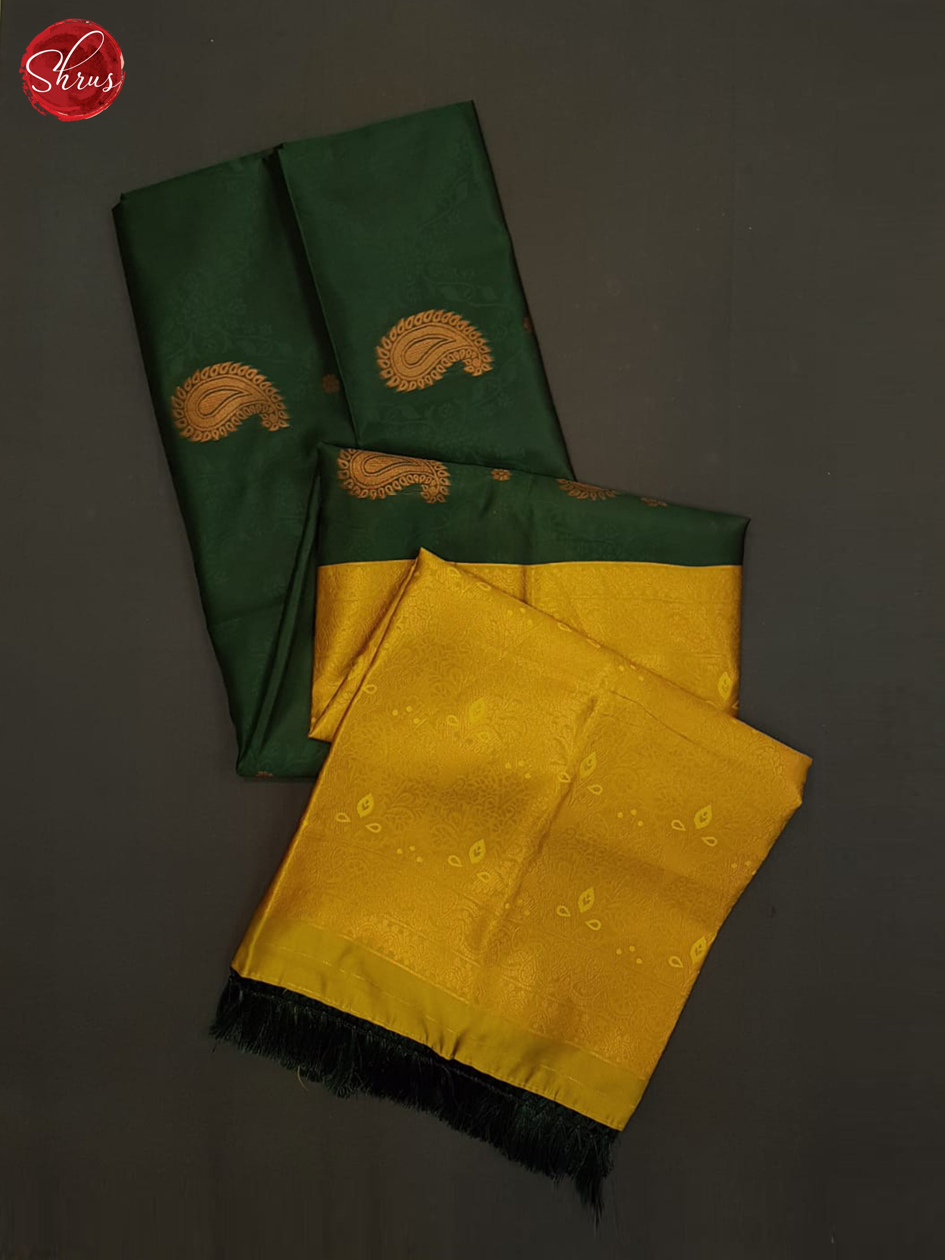 Green And Mustard-Semi soft silk Saree - Shop on ShrusEternity.com