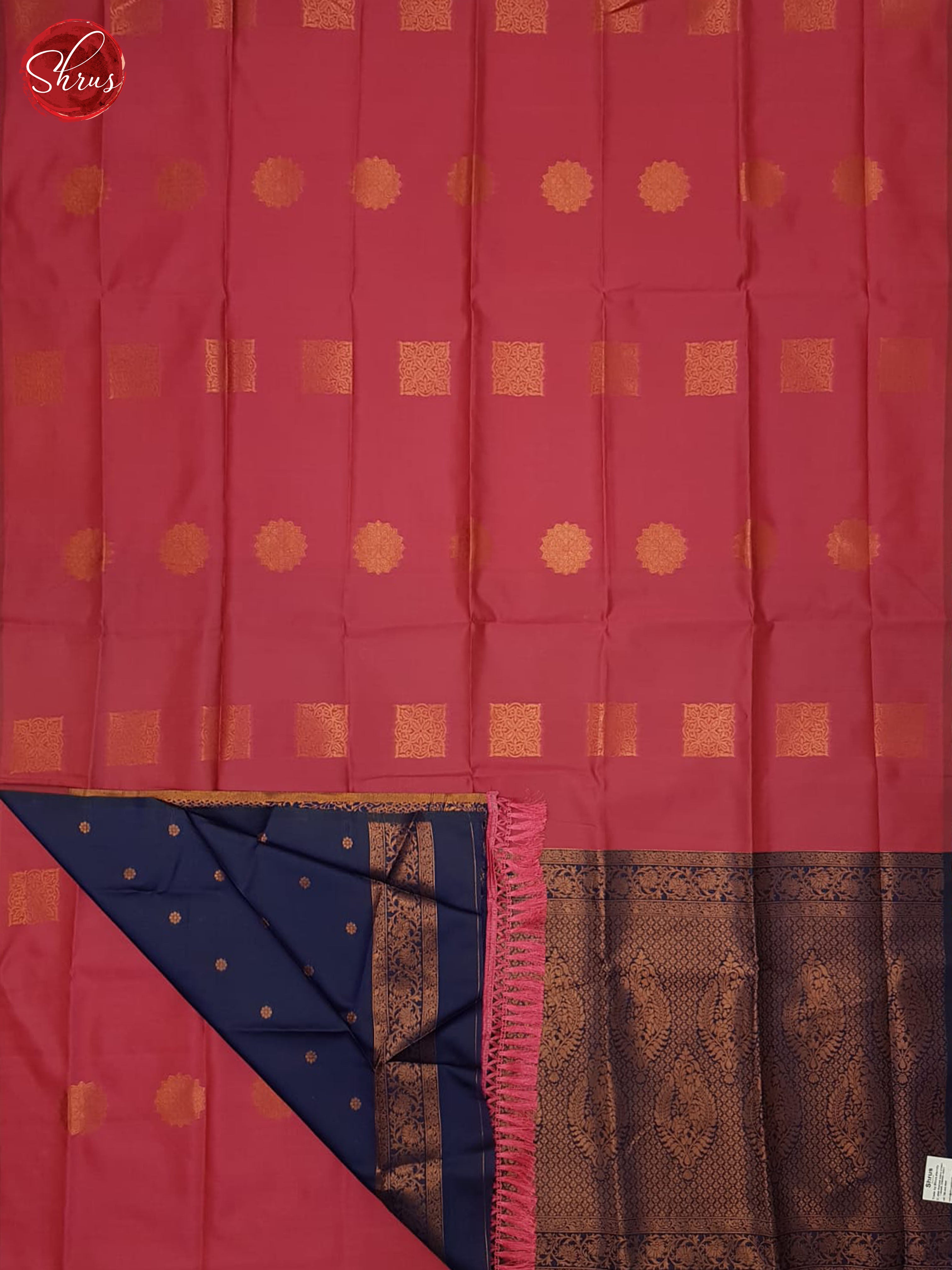 Pink And Blue- Semi soft silk saree - Shop on ShrusEternity.com