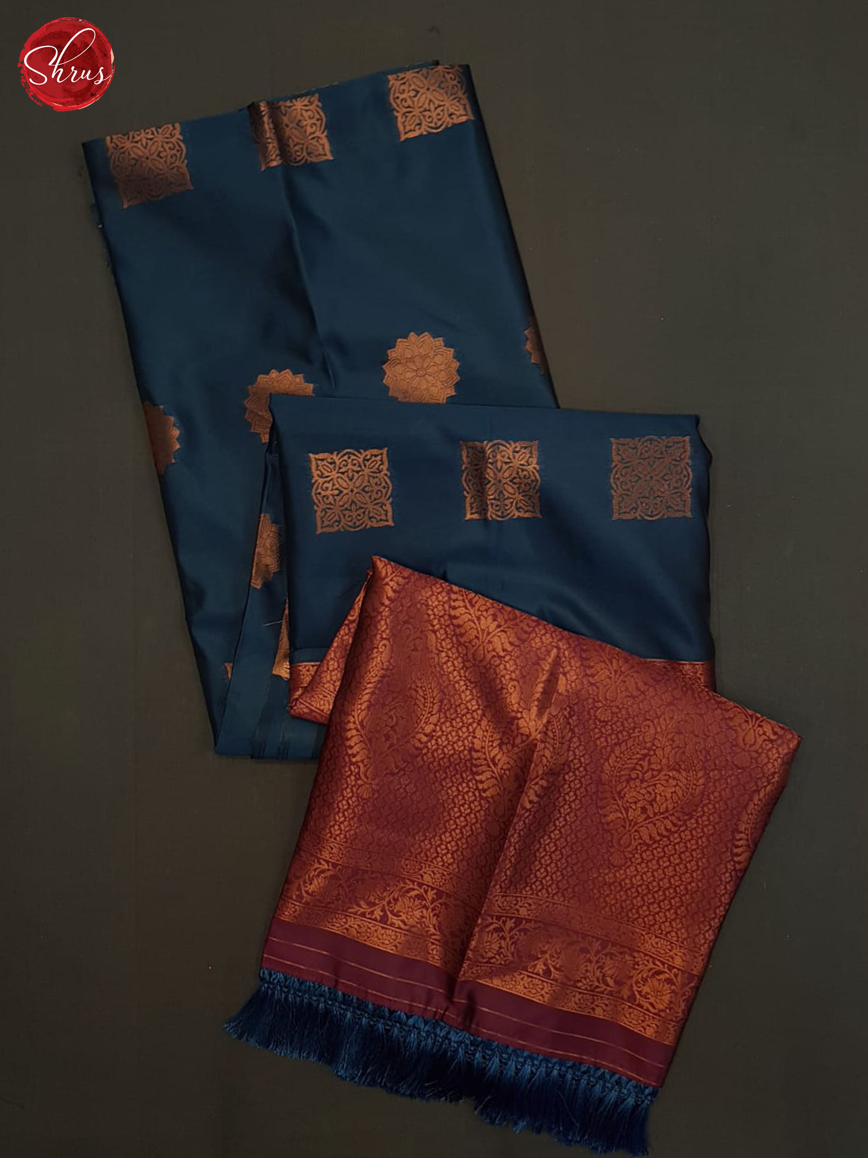 Blue And Wine-Semi soft silk saree - Shop on ShrusEternity.com