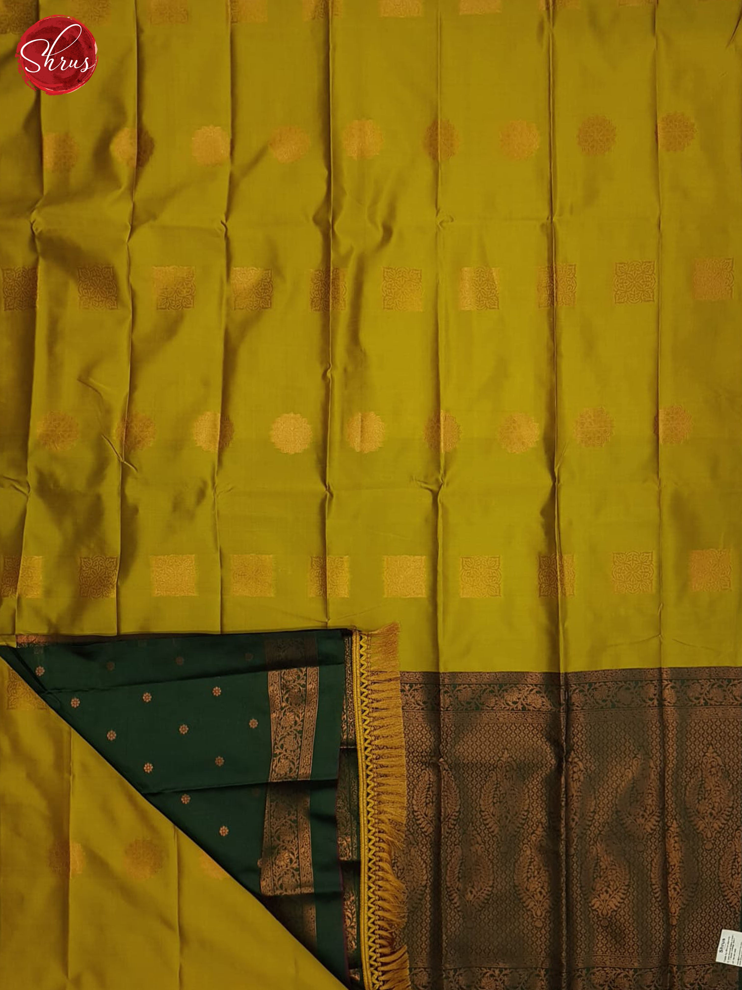 Mustard And Green-Semi soft silk saree - Shop on ShrusEternity.com