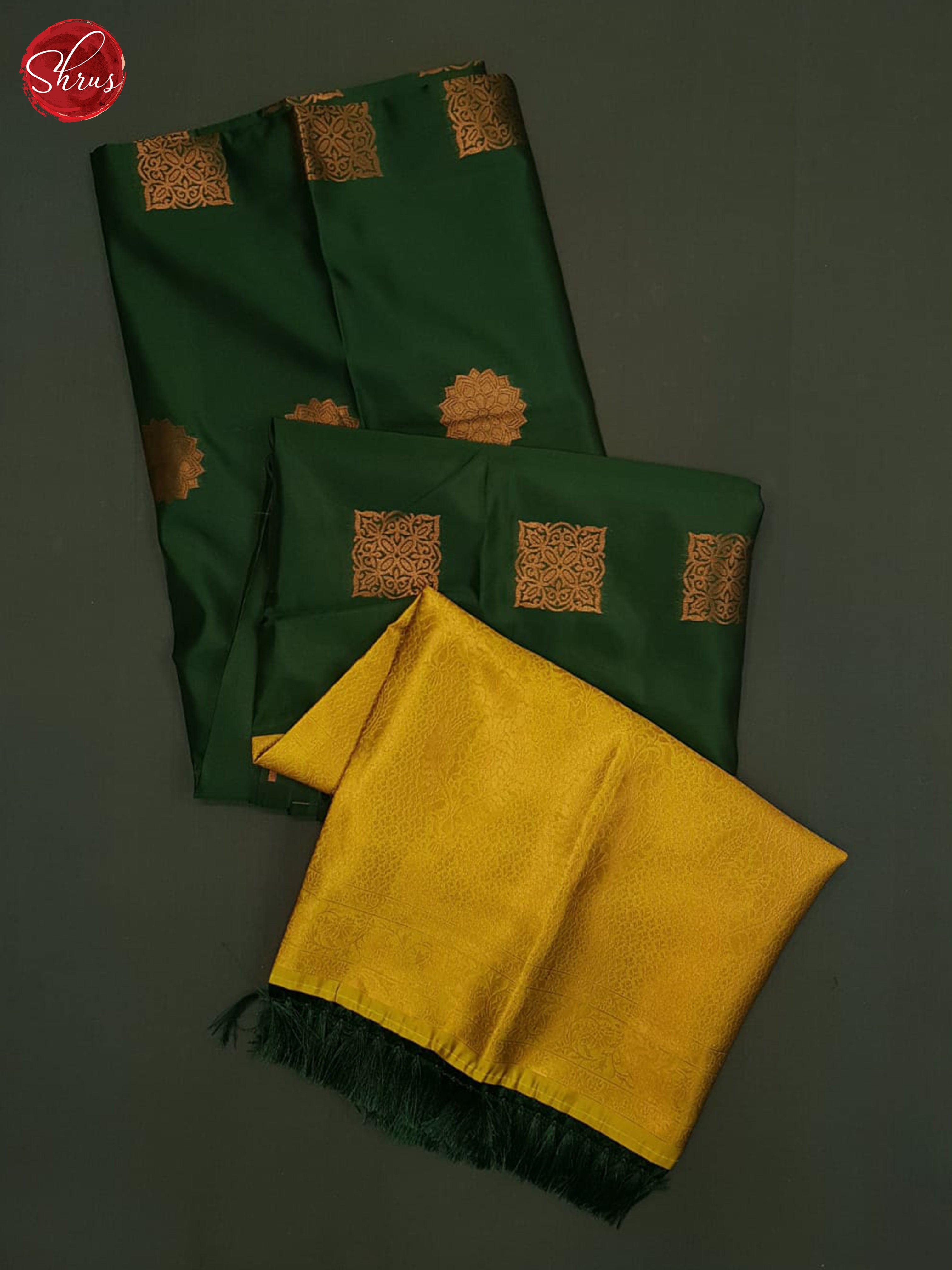 Green And Mustard-Semi soft silk saree - Shop on ShrusEternity.com