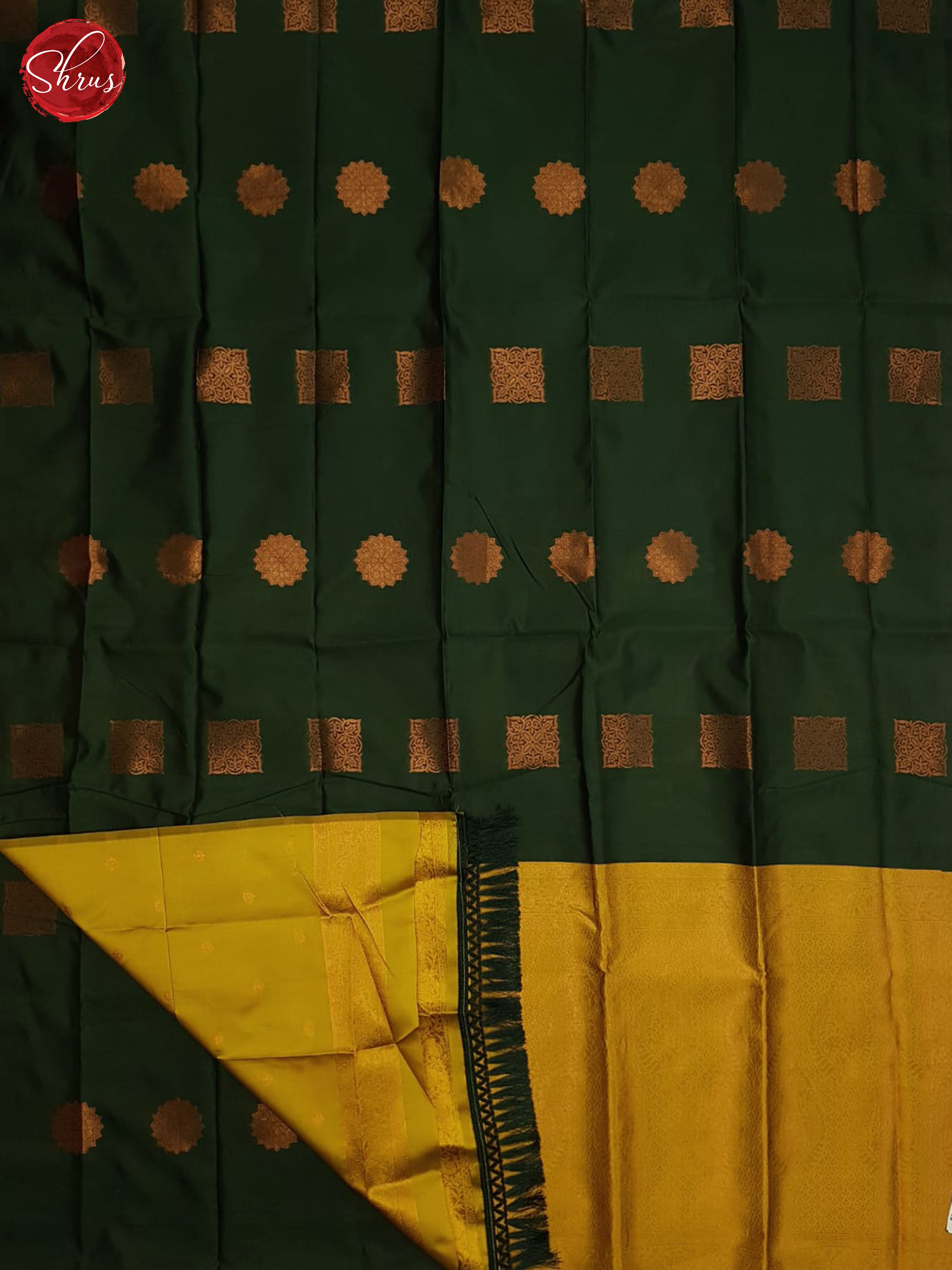 Green And Mustard-Semi soft silk saree - Shop on ShrusEternity.com