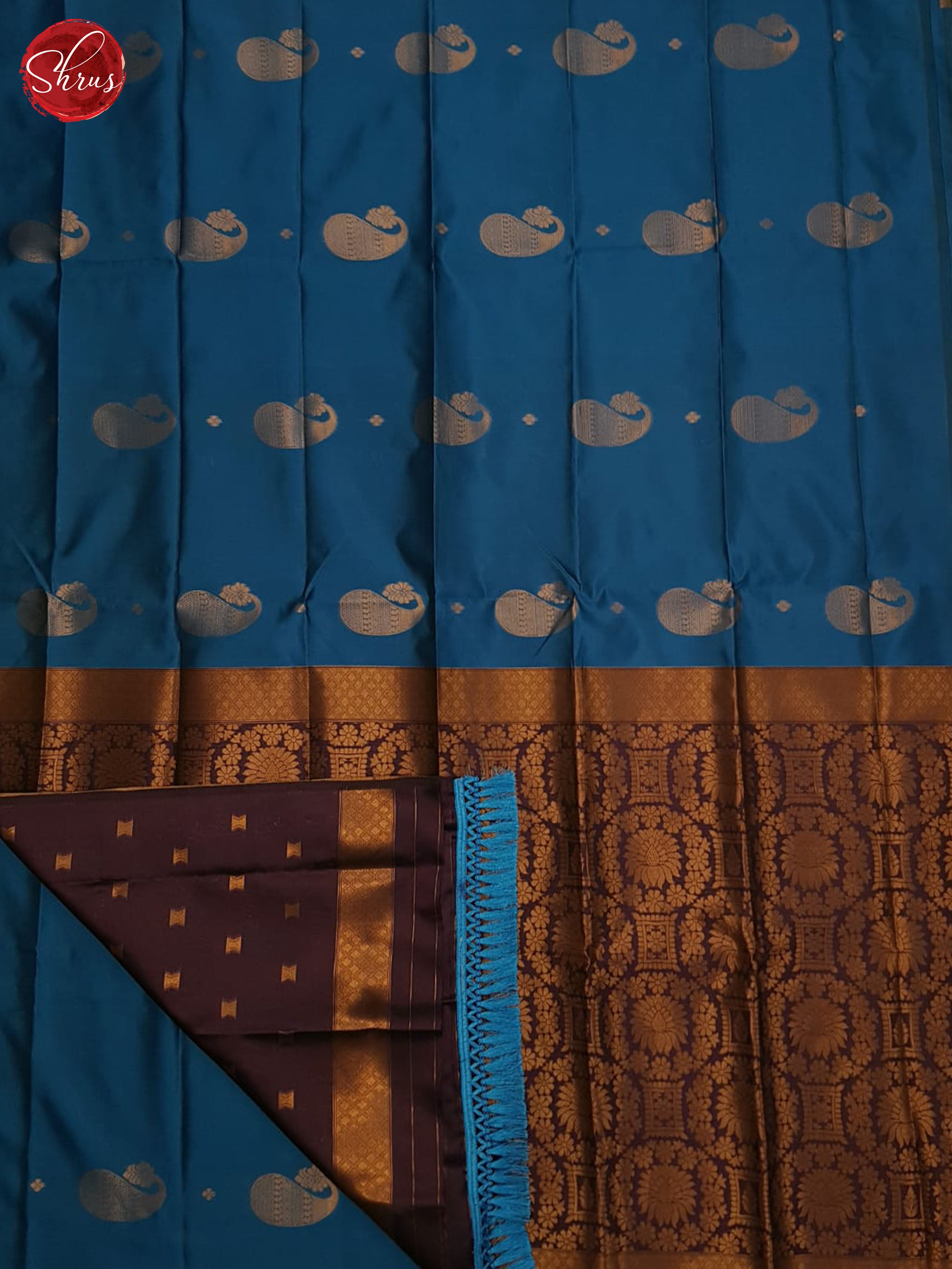 Blue And Wine-Semi soft silk saree - Shop on ShrusEternity.com