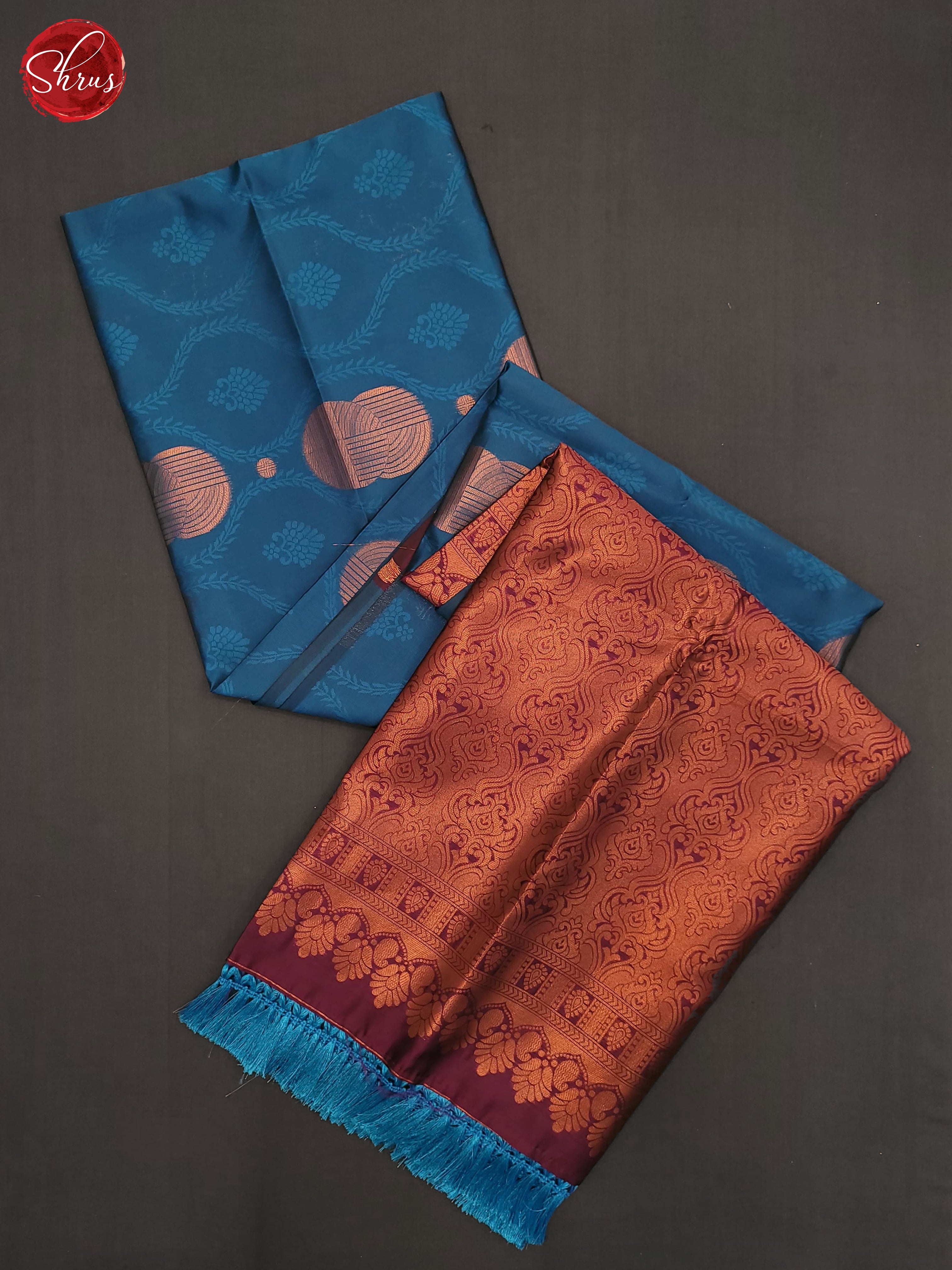 Blue and wine- Semi Soft Silk Saree - Shop on ShrusEternity.com