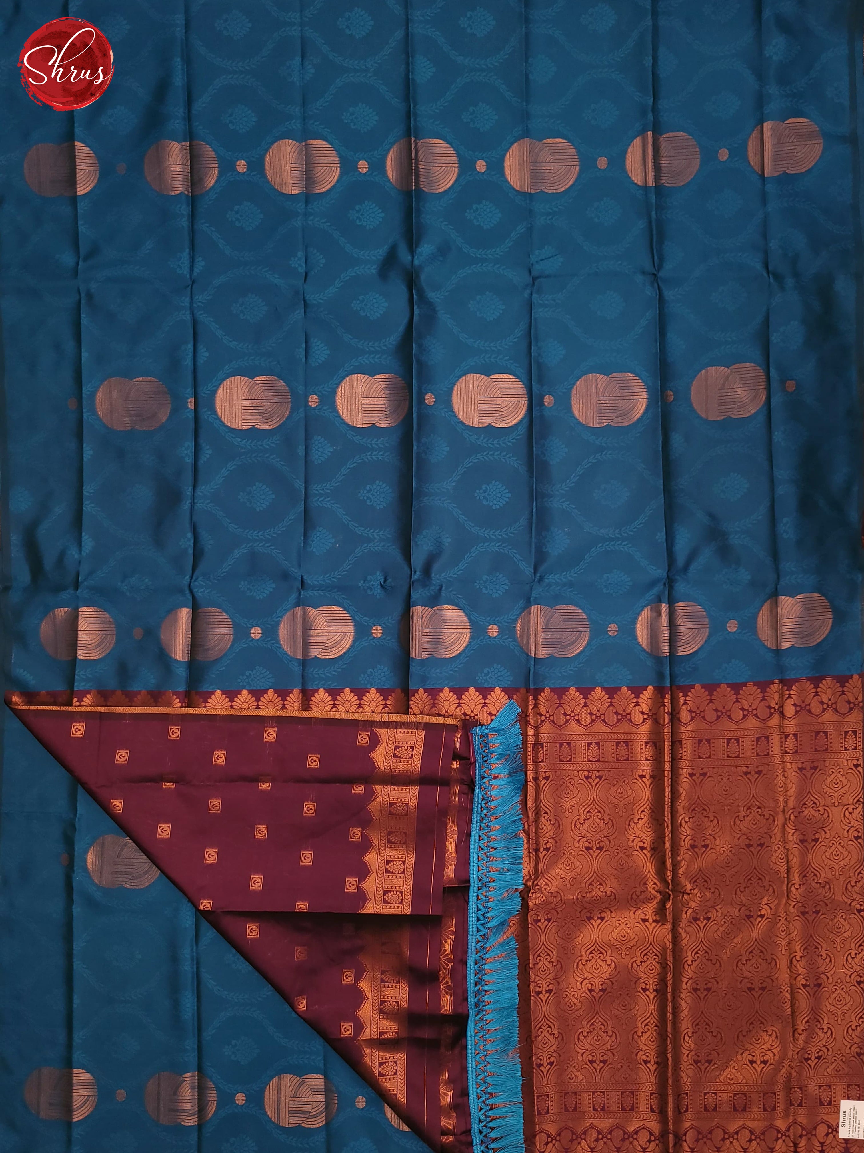 Blue and wine- Semi Soft Silk Saree - Shop on ShrusEternity.com