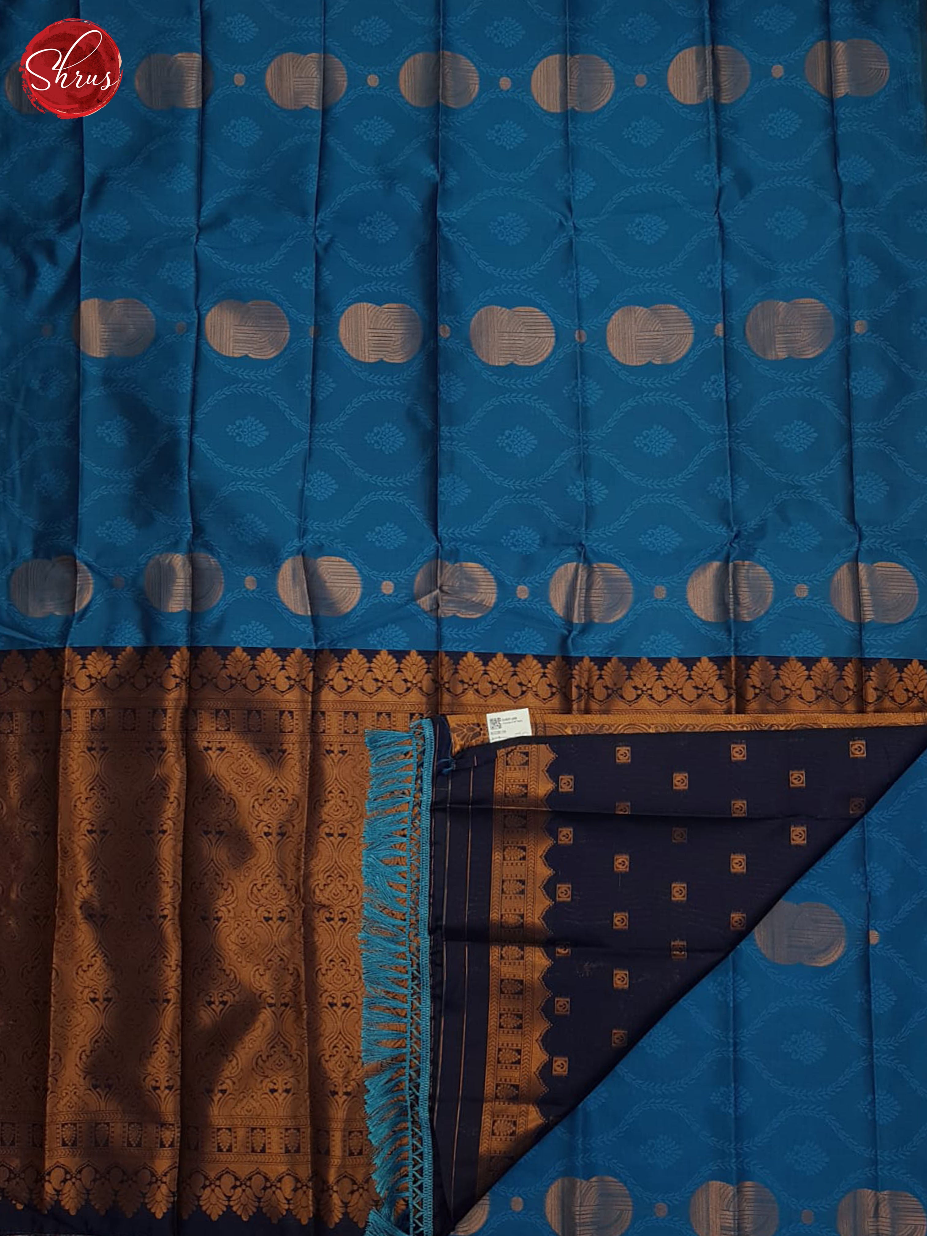 Blue and Navy Blue - Semi Soft Silk Saree - Shop on ShrusEternity.com