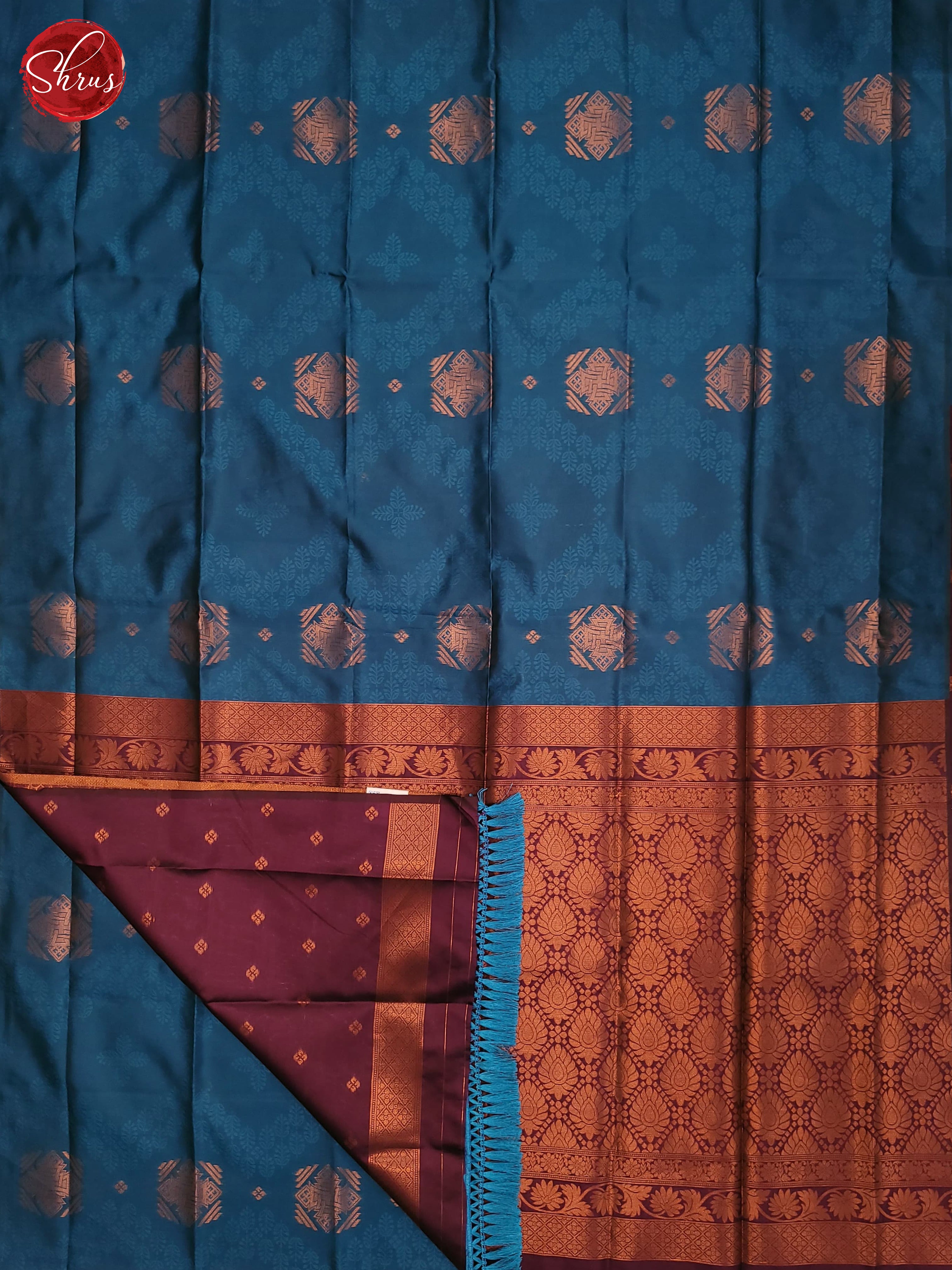 Blue and wine- Semi Soft Silk Saree - Shop on ShrusEternity.com