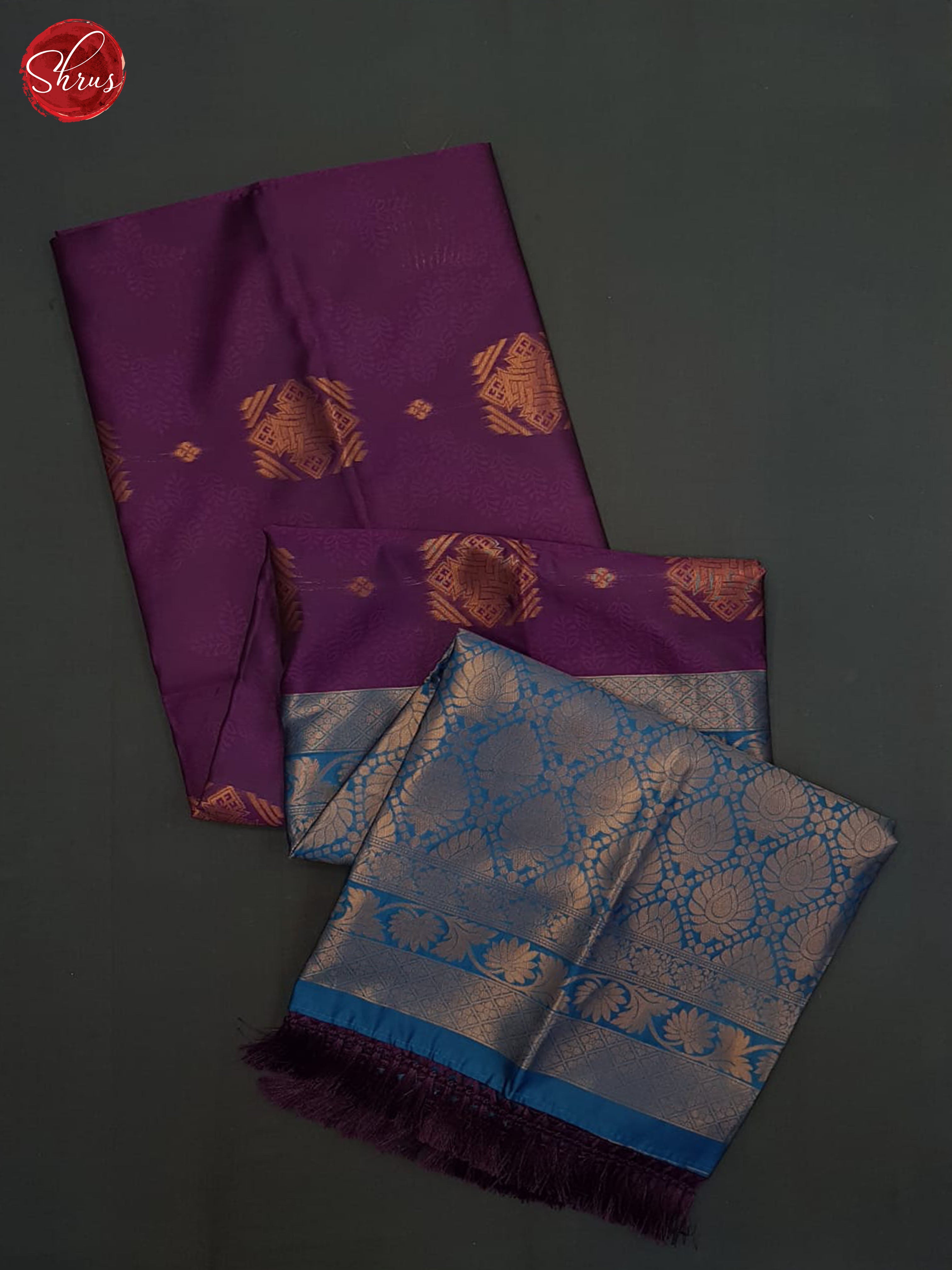 Purple And Blue- Semi Soft Silk Saree - Shop on ShrusEternity.com