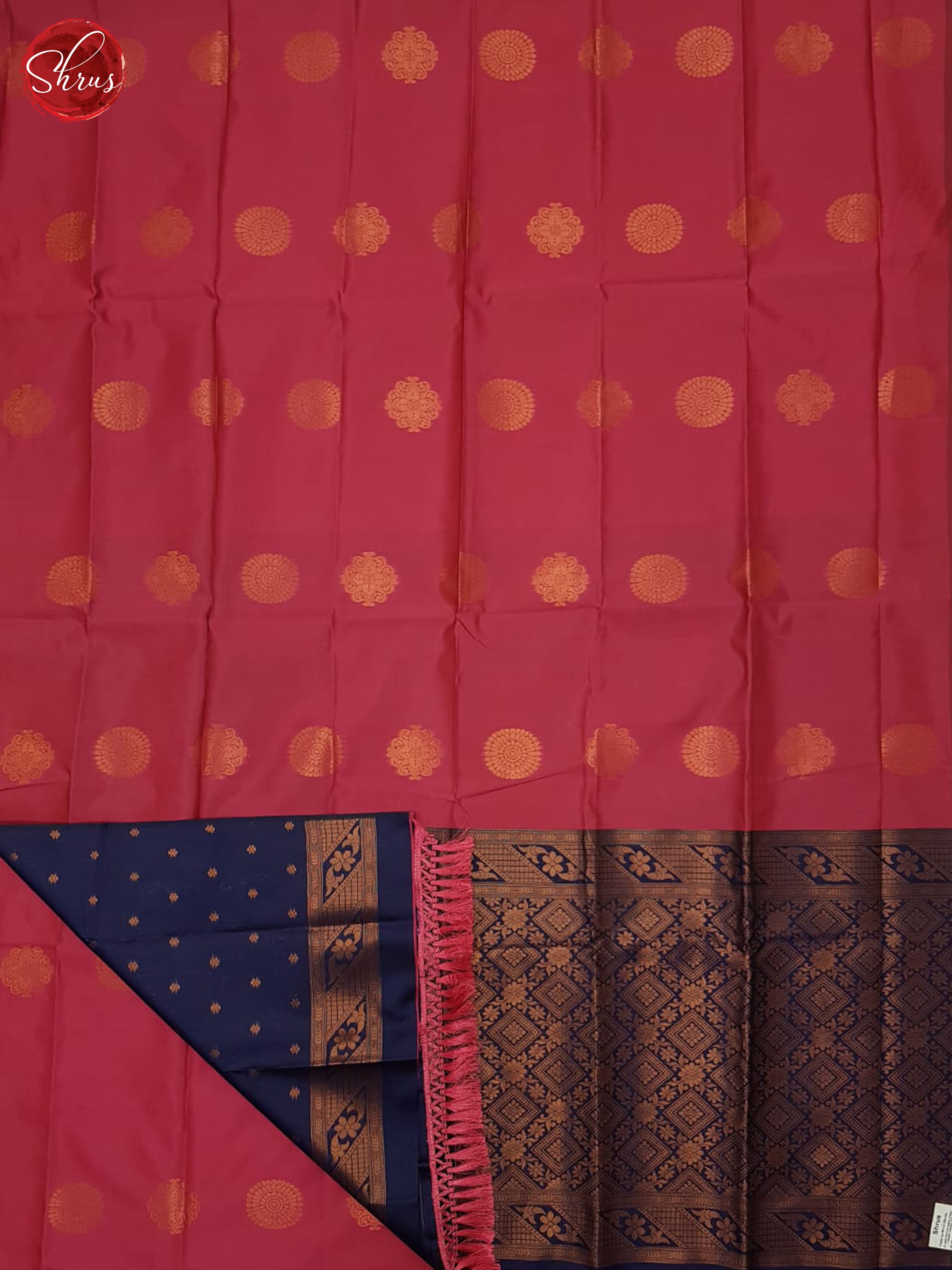 Pink And Blue- Semi soft silk saree - Shop on ShrusEternity.com