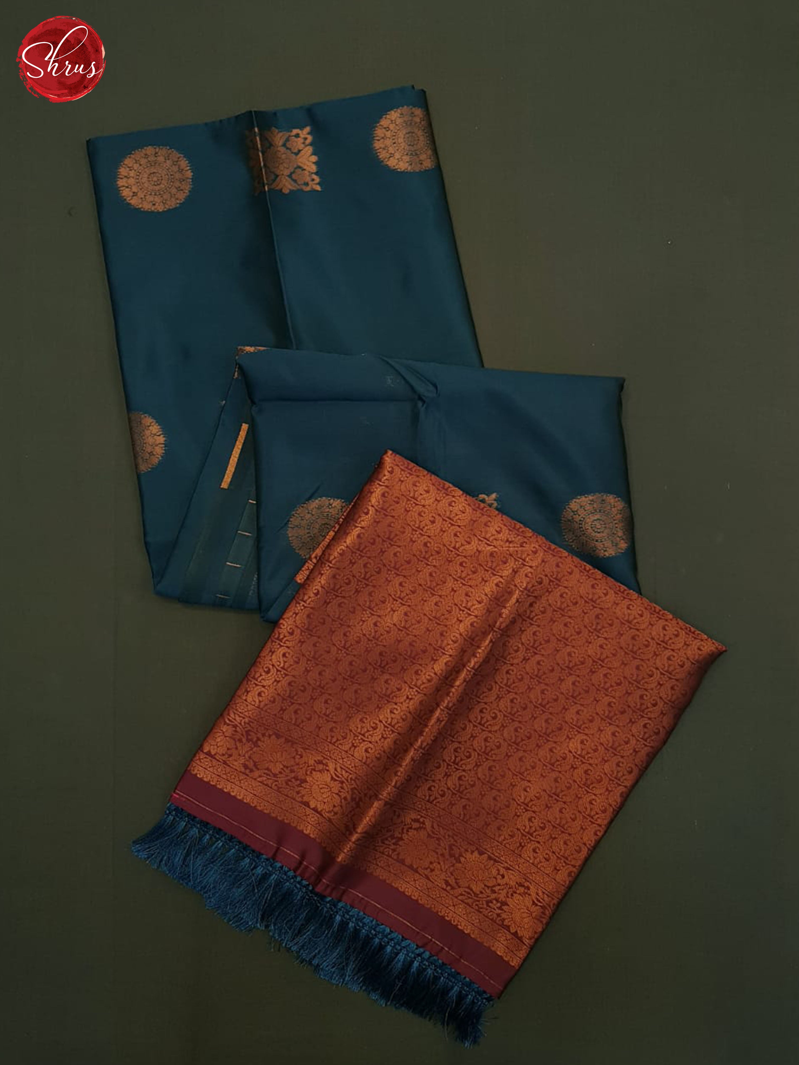 Blue And Wine- Semi Soft Silk Saree - Shop on ShrusEternity.com