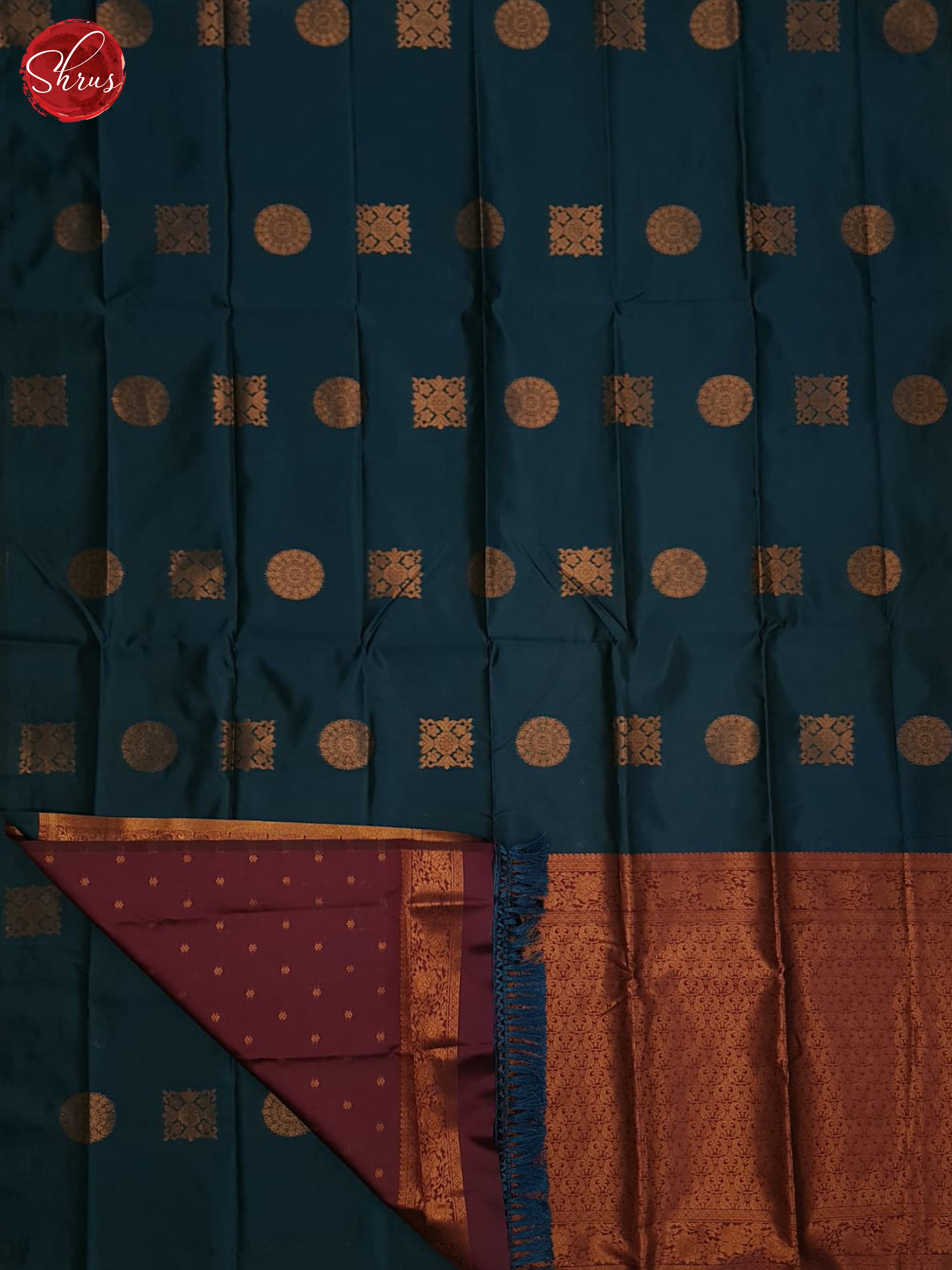 Blue And Wine- Semi Soft Silk Saree - Shop on ShrusEternity.com