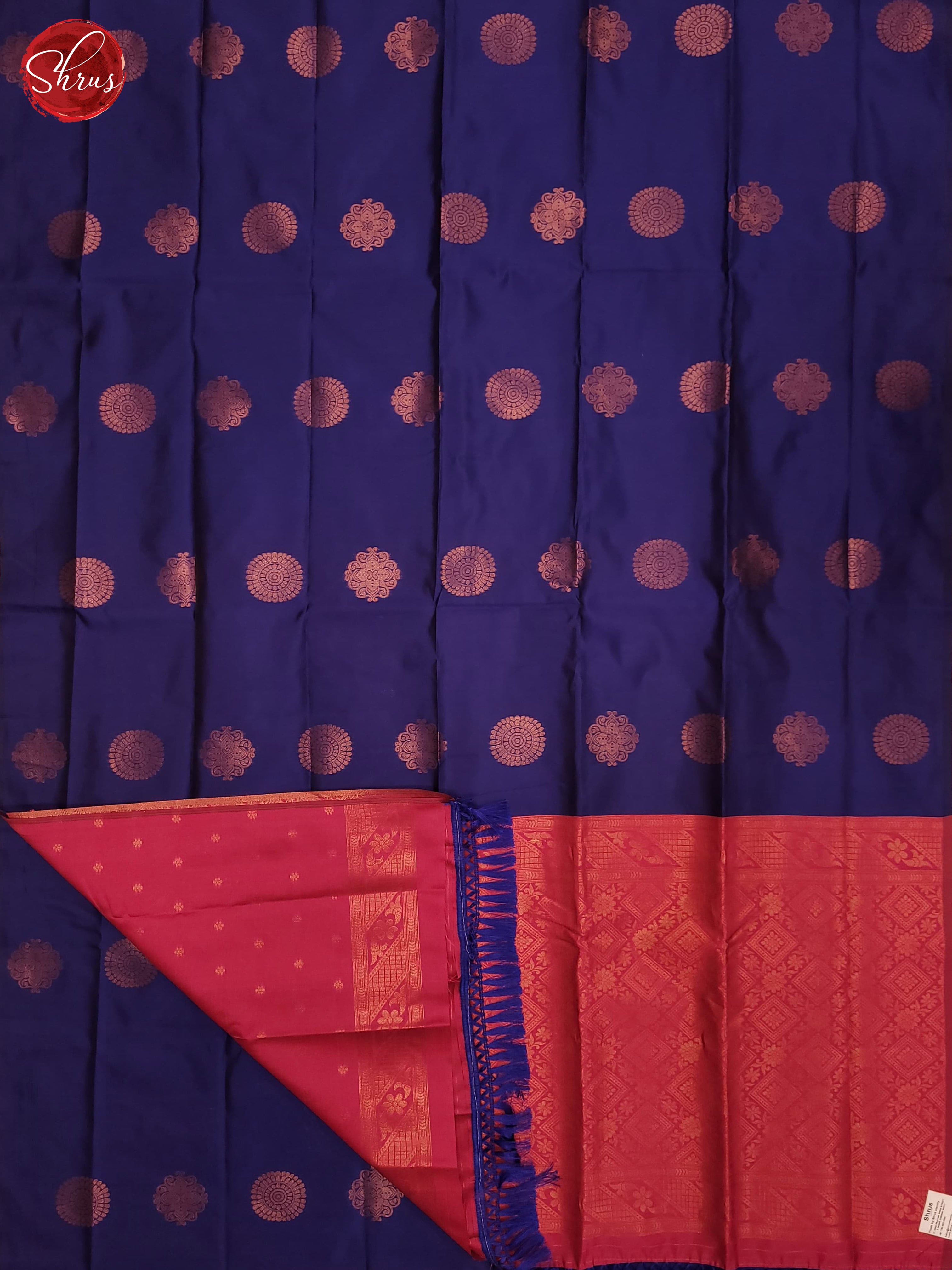 Blue & Pink- Semi Softsilk  Saree - Shop on ShrusEternity.com