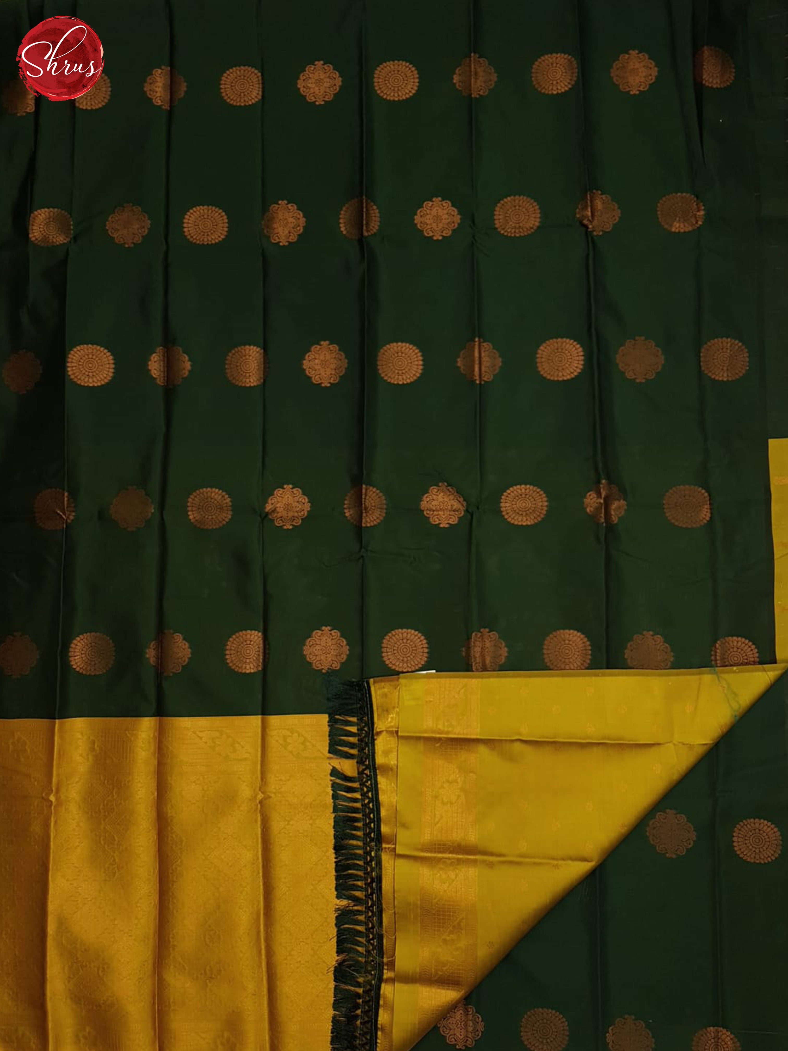 Green And Mustard-Semi soft silk saree - Shop on ShrusEternity.com