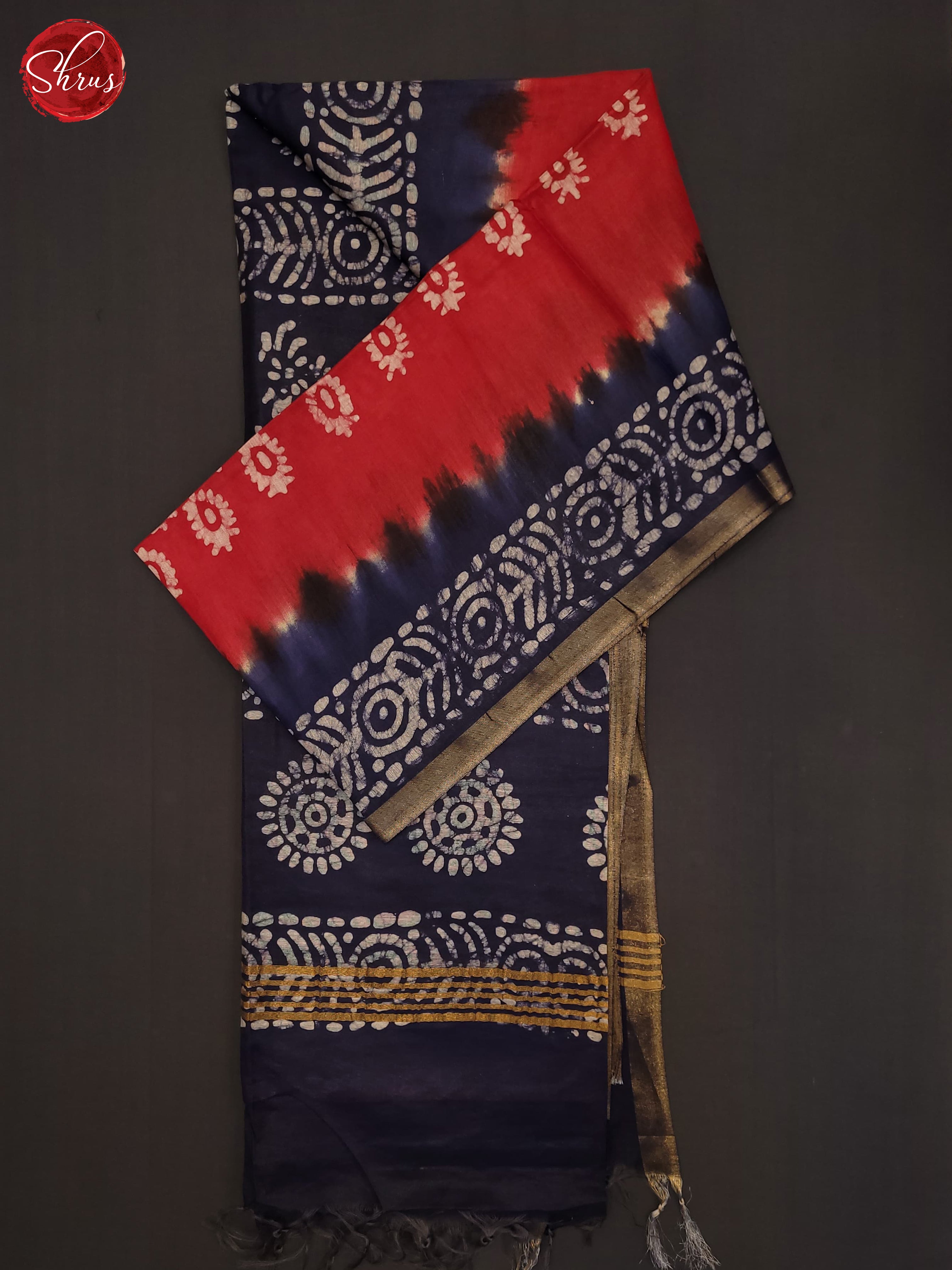 Red & Blue - Bhatik Saree - Shop on ShrusEternity.com