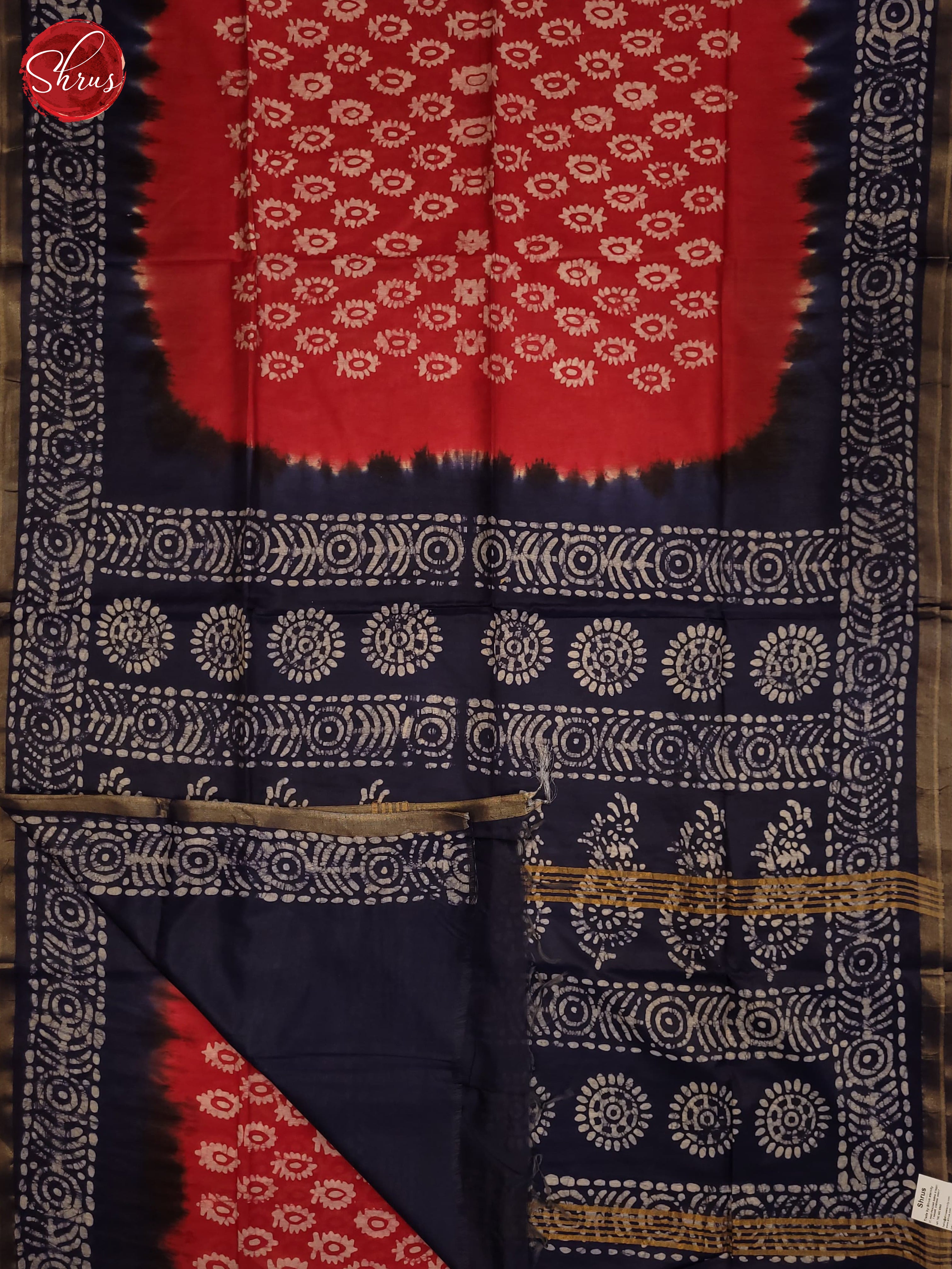 Red & Blue - Bhatik Saree - Shop on ShrusEternity.com