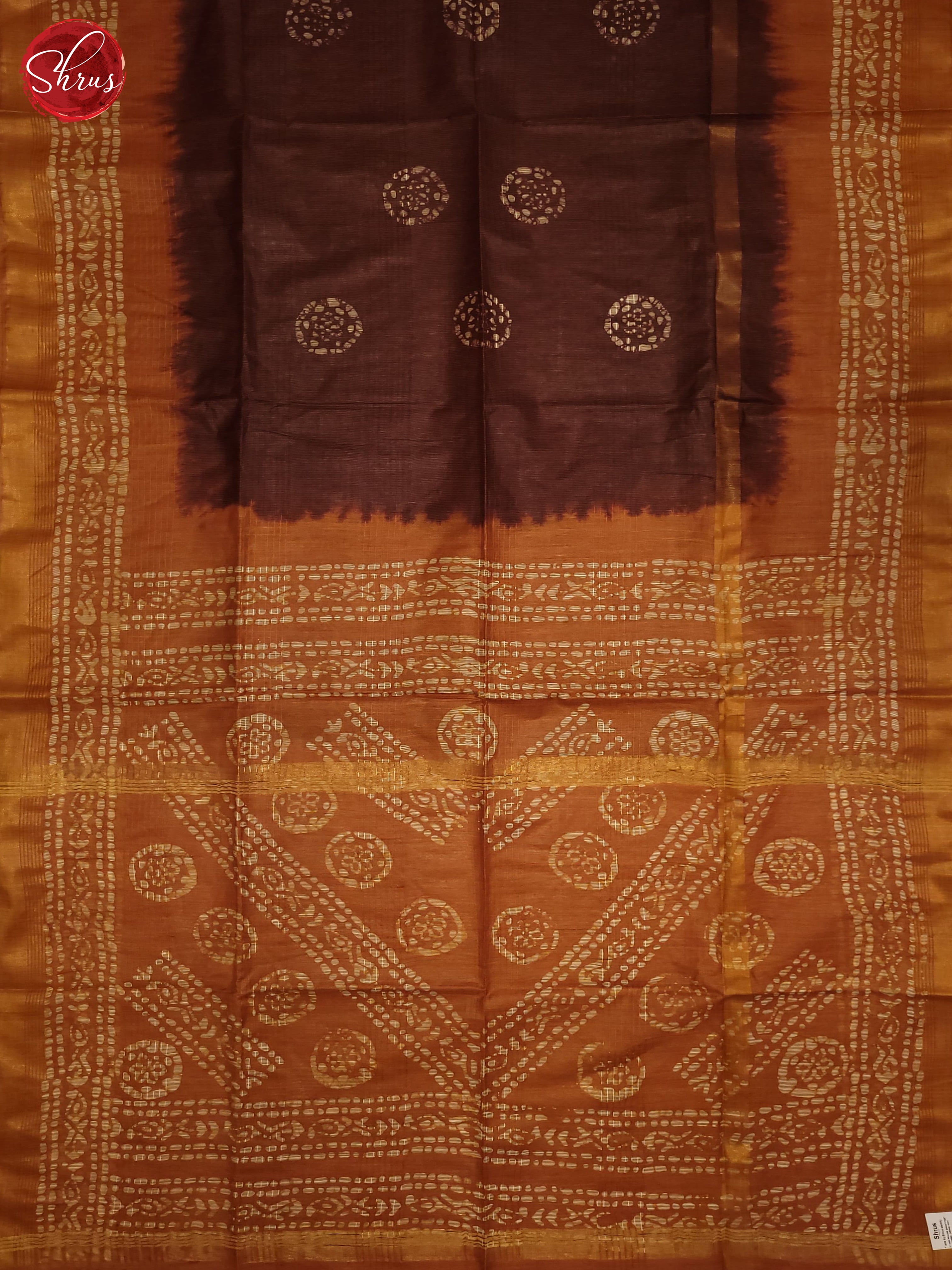 Brown &  Yellow - Bhatik Saree - Shop on ShrusEternity.com