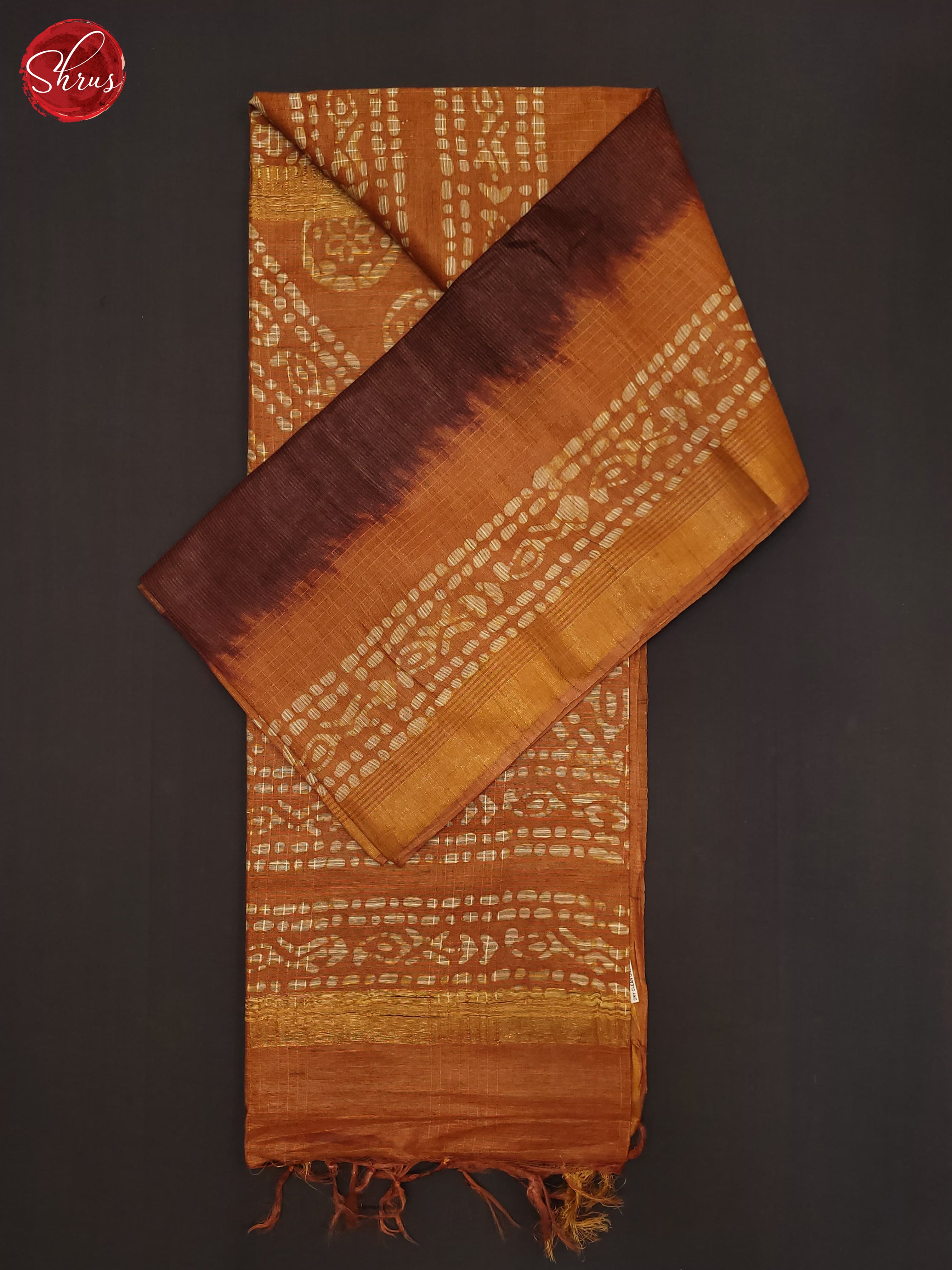 Brown &  Yellow - Bhatik Saree - Shop on ShrusEternity.com