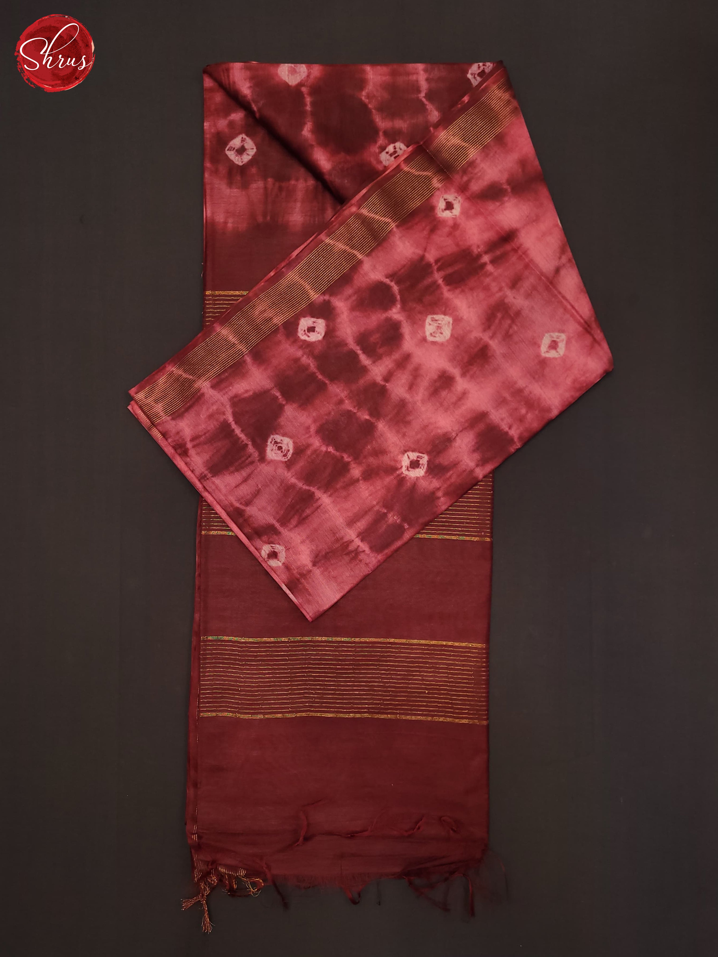 Pink & Maroon - Shibori  Saree - Shop on ShrusEternity.com