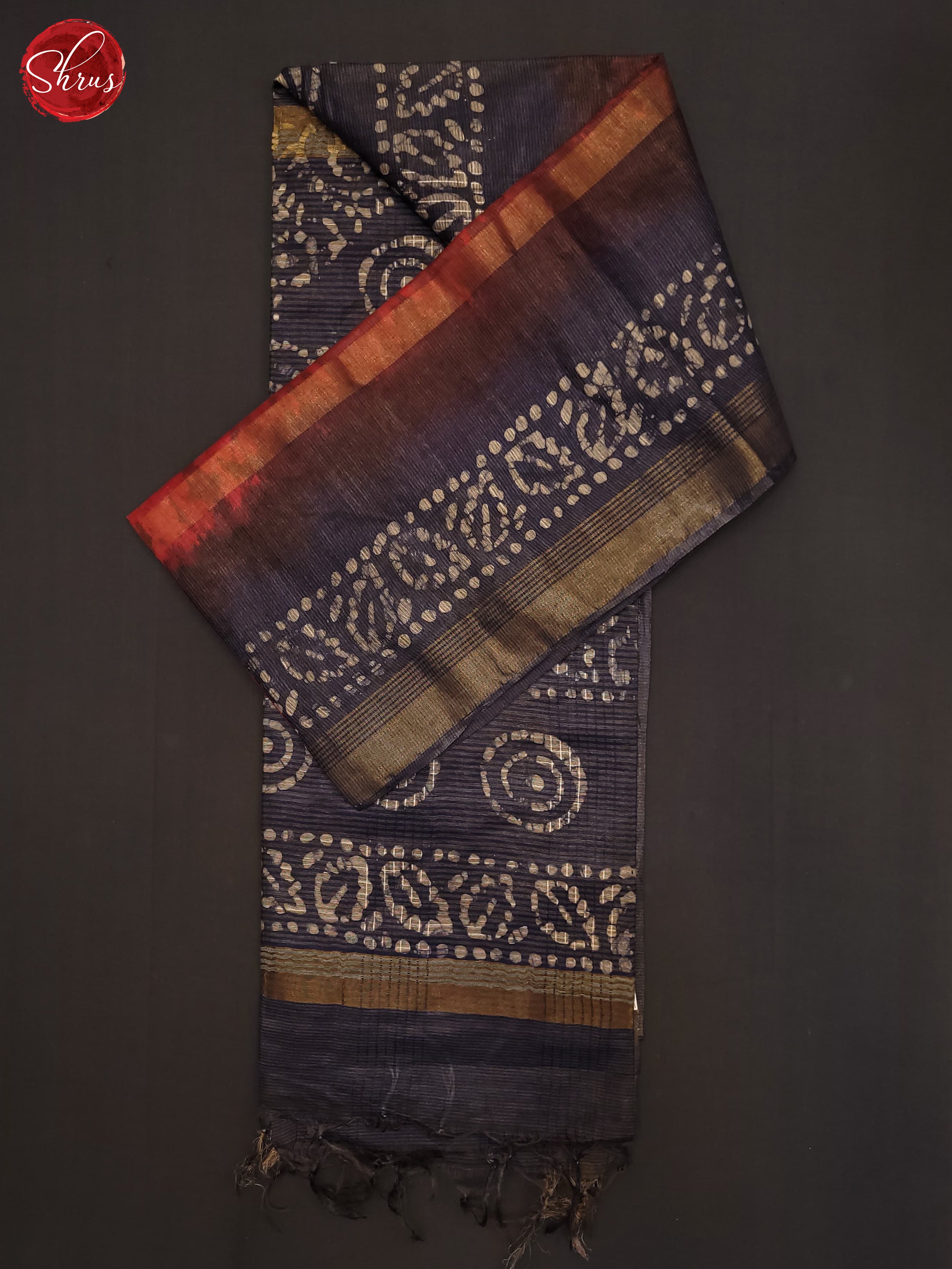 Red & Bluish Grey - Bhatik Saree - Shop on ShrusEternity.com