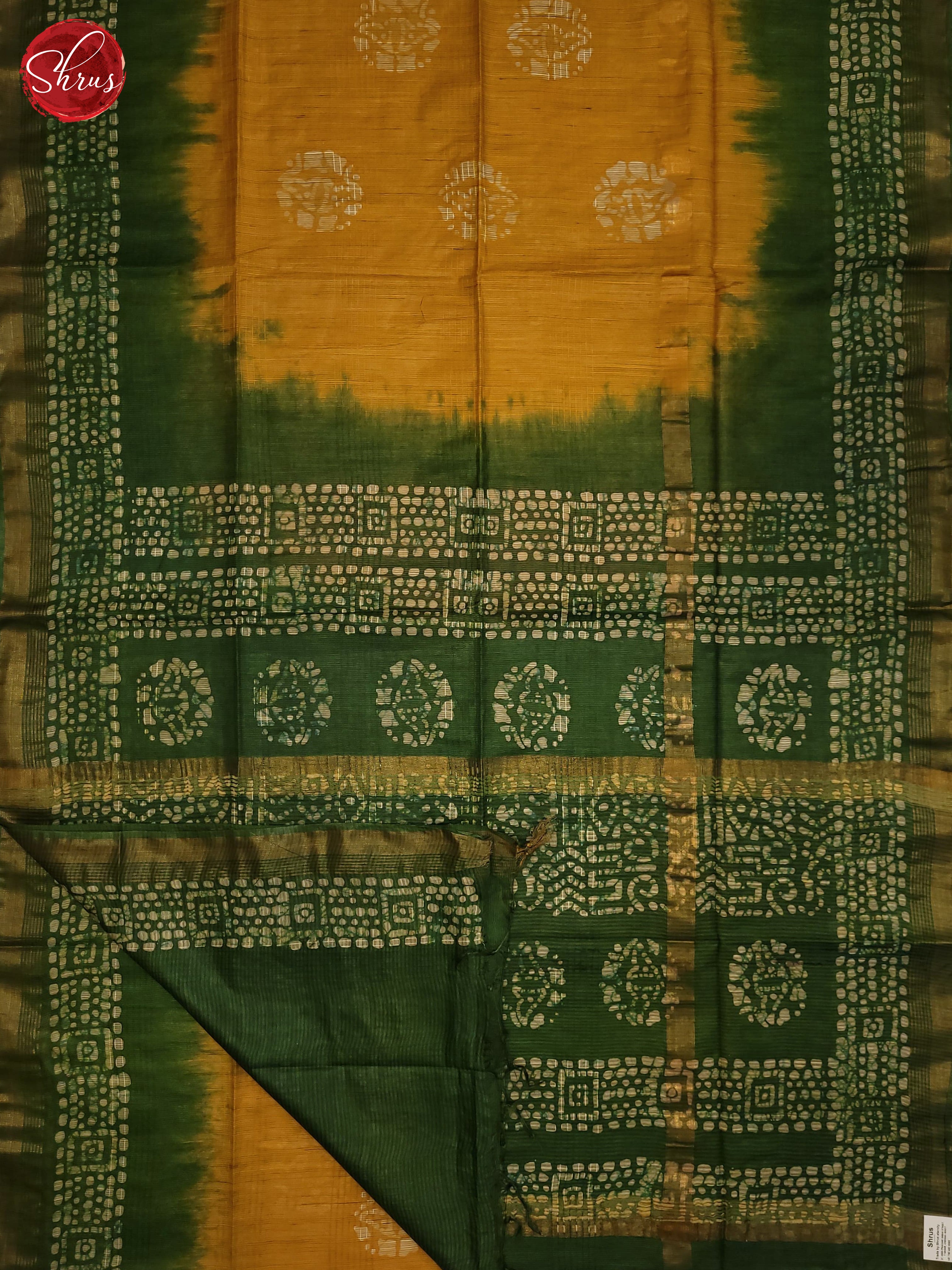 Yellow & Green- Bhatik Saree - Shop on ShrusEternity.com