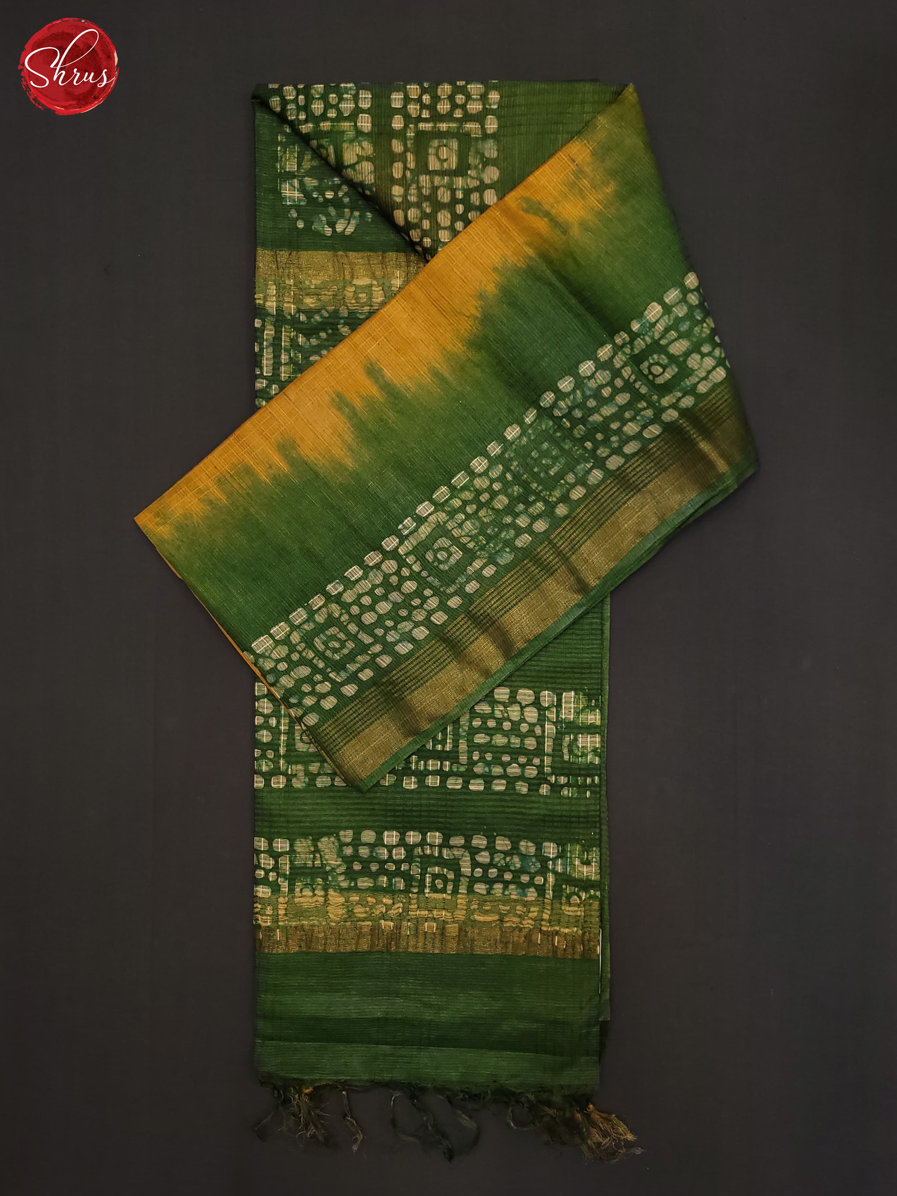 Yellow & Green- Bhatik Saree - Shop on ShrusEternity.com