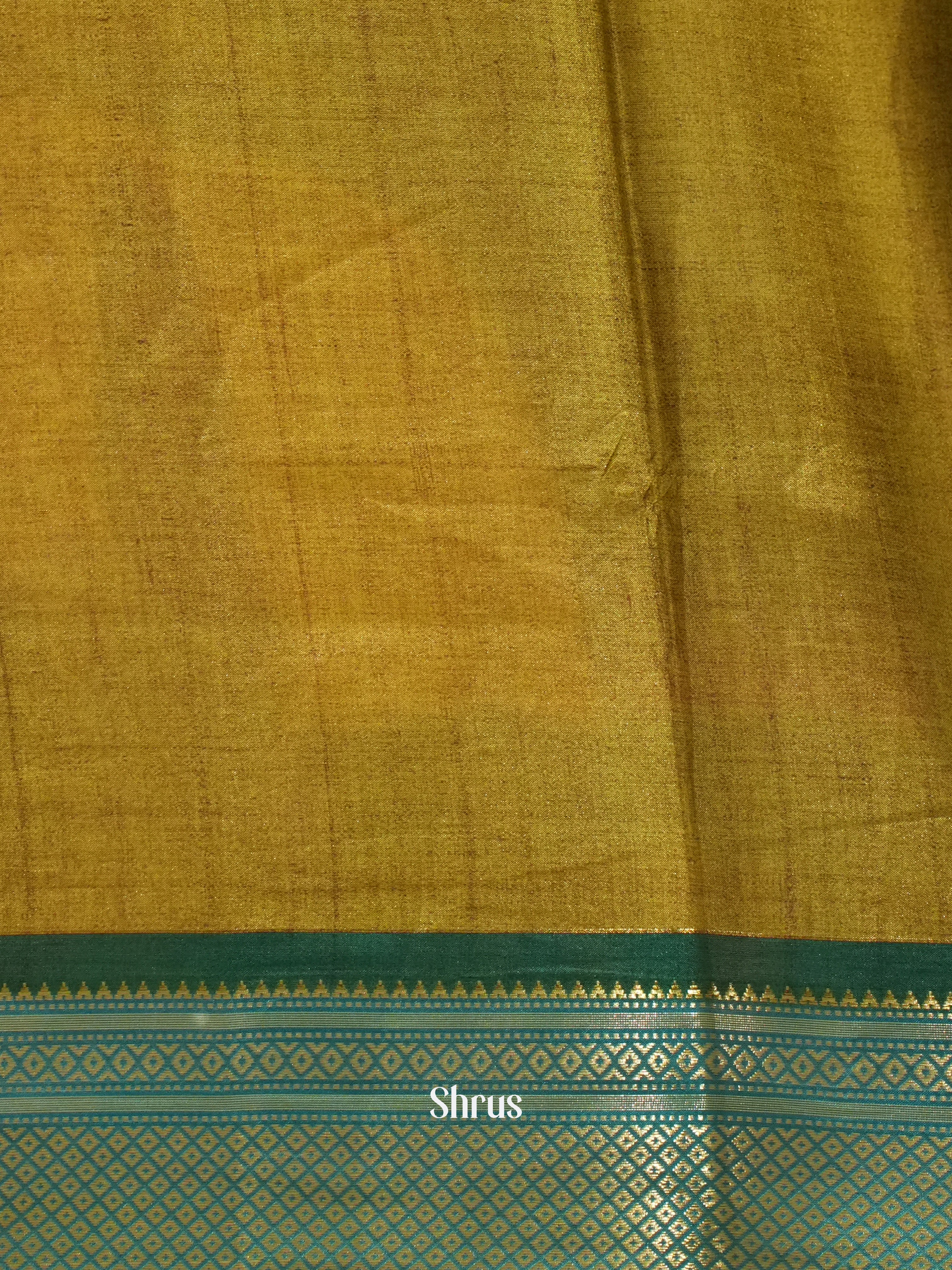 Green  & Blue  - Semi Crepe Saree