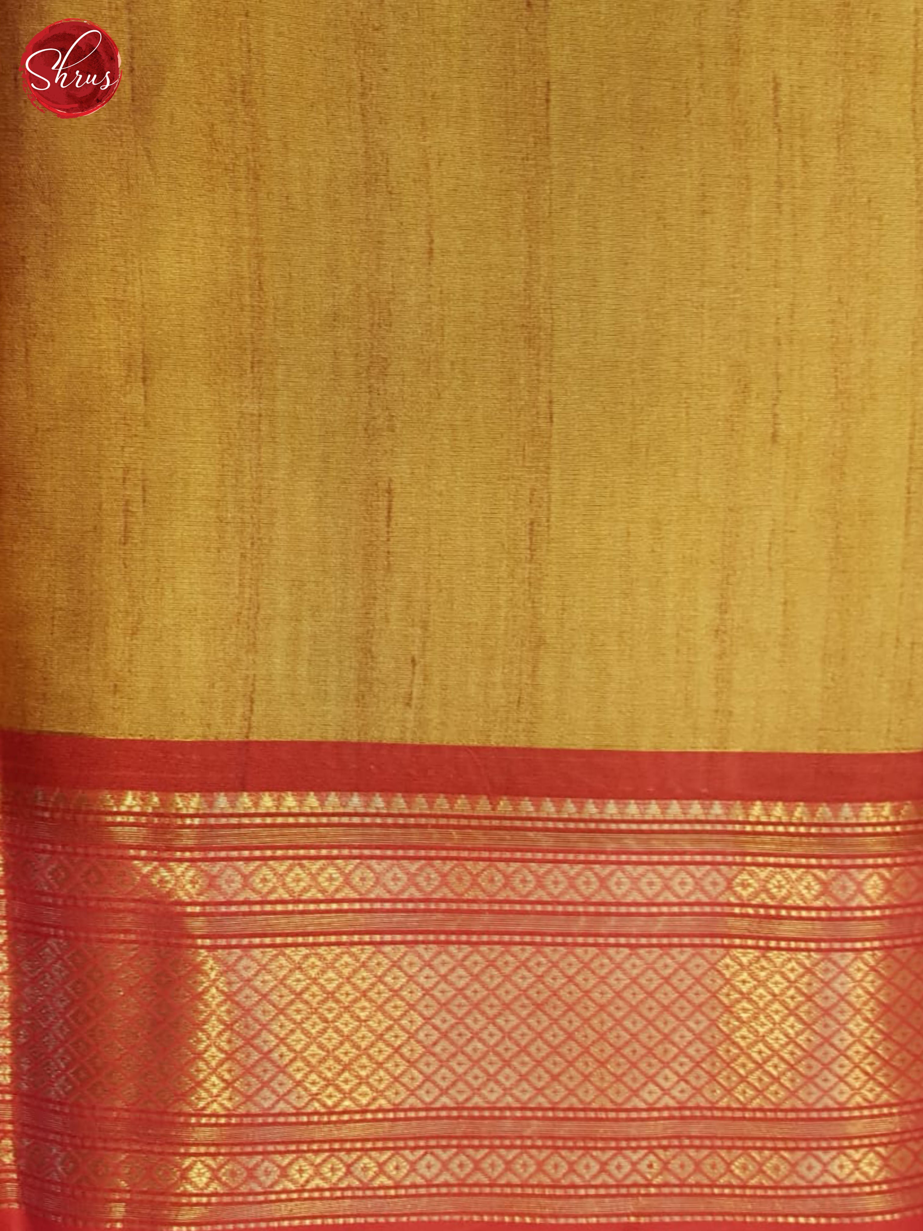 Mustard & Red- Semi Crepe Saree - Shop on ShrusEternity.com