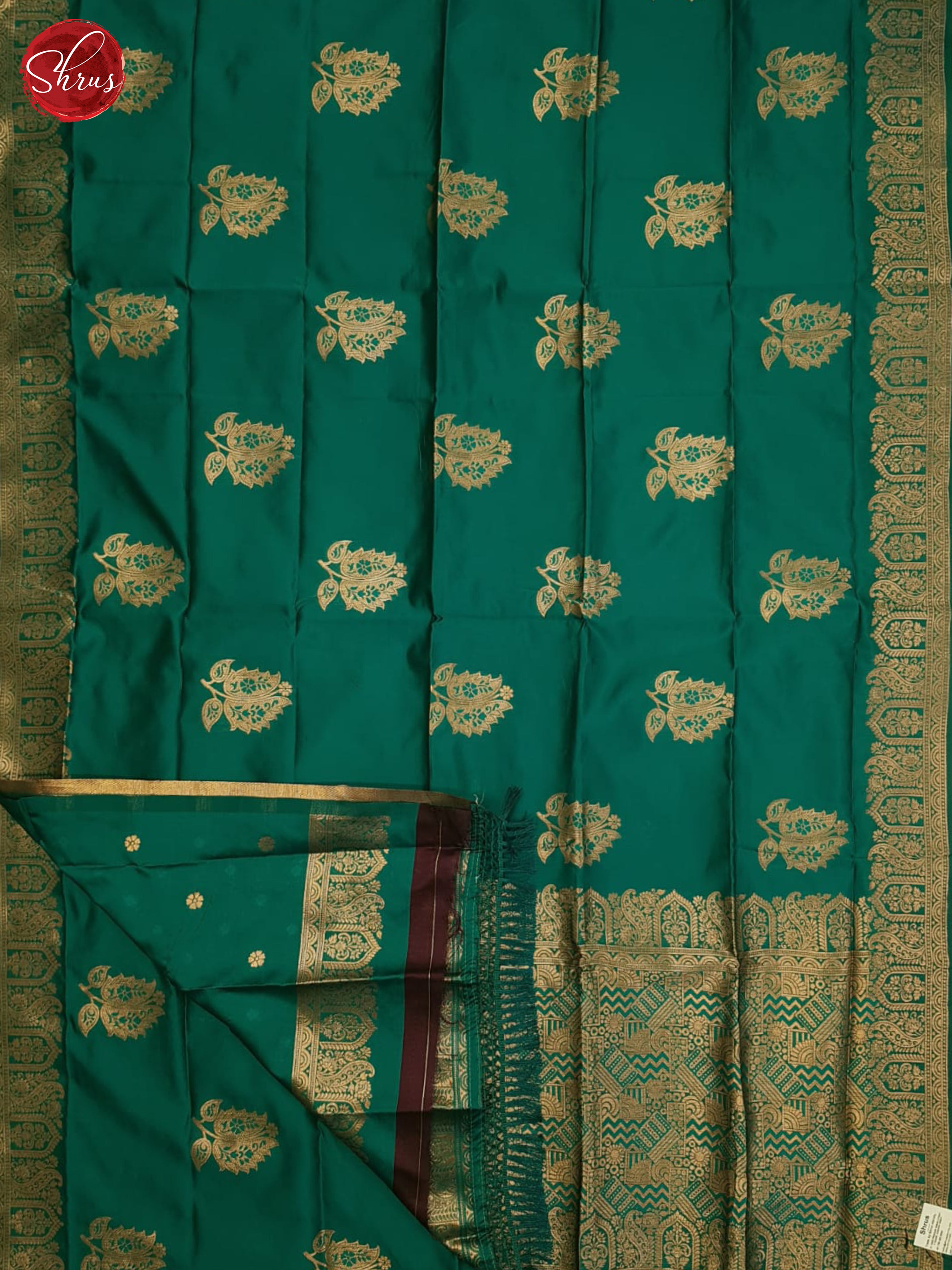 Peacock Green(single tone)-Semi soft silk saree - Shop on ShrusEternity.com