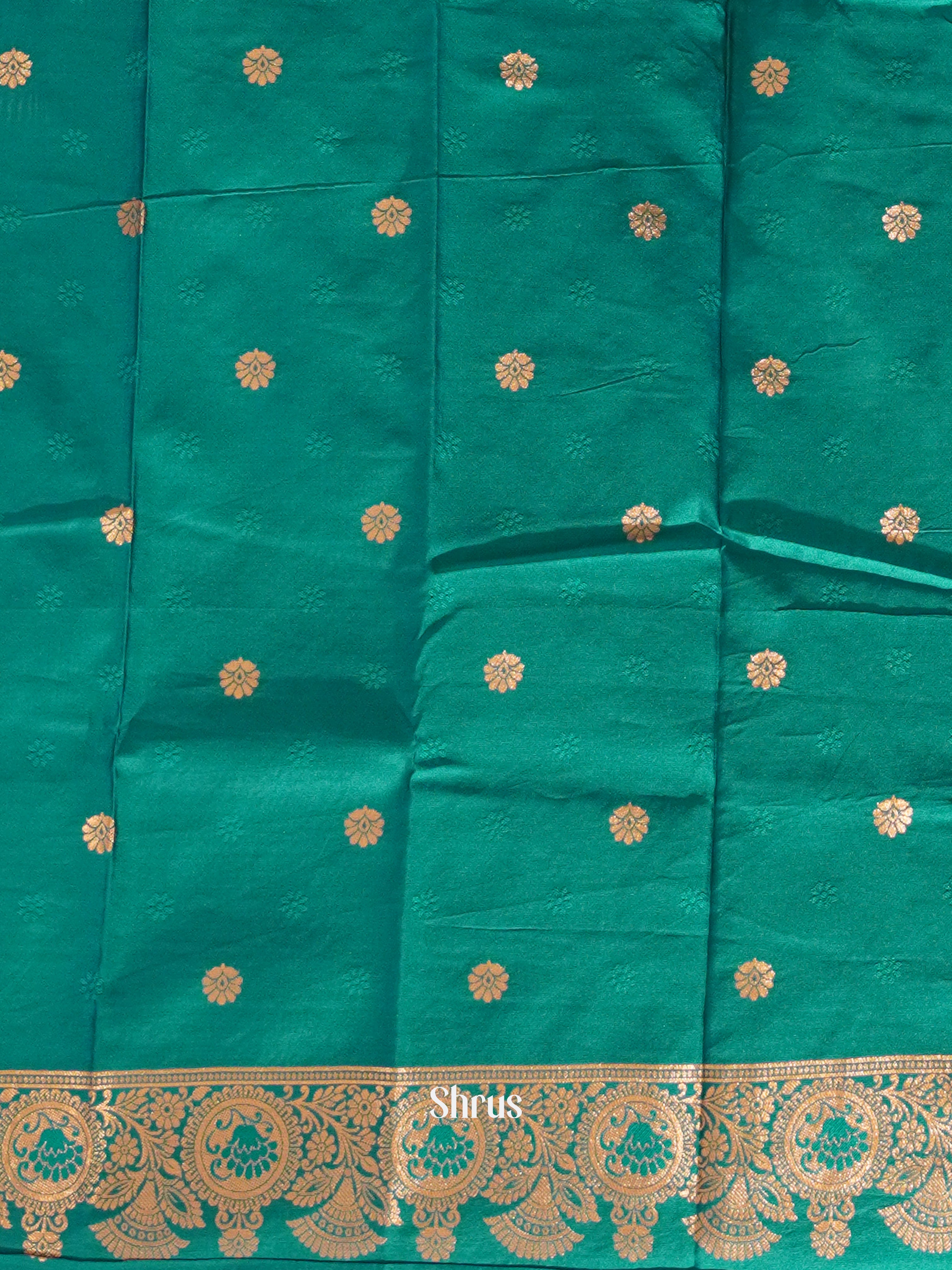 Green(single tone)-semi soft silk saree