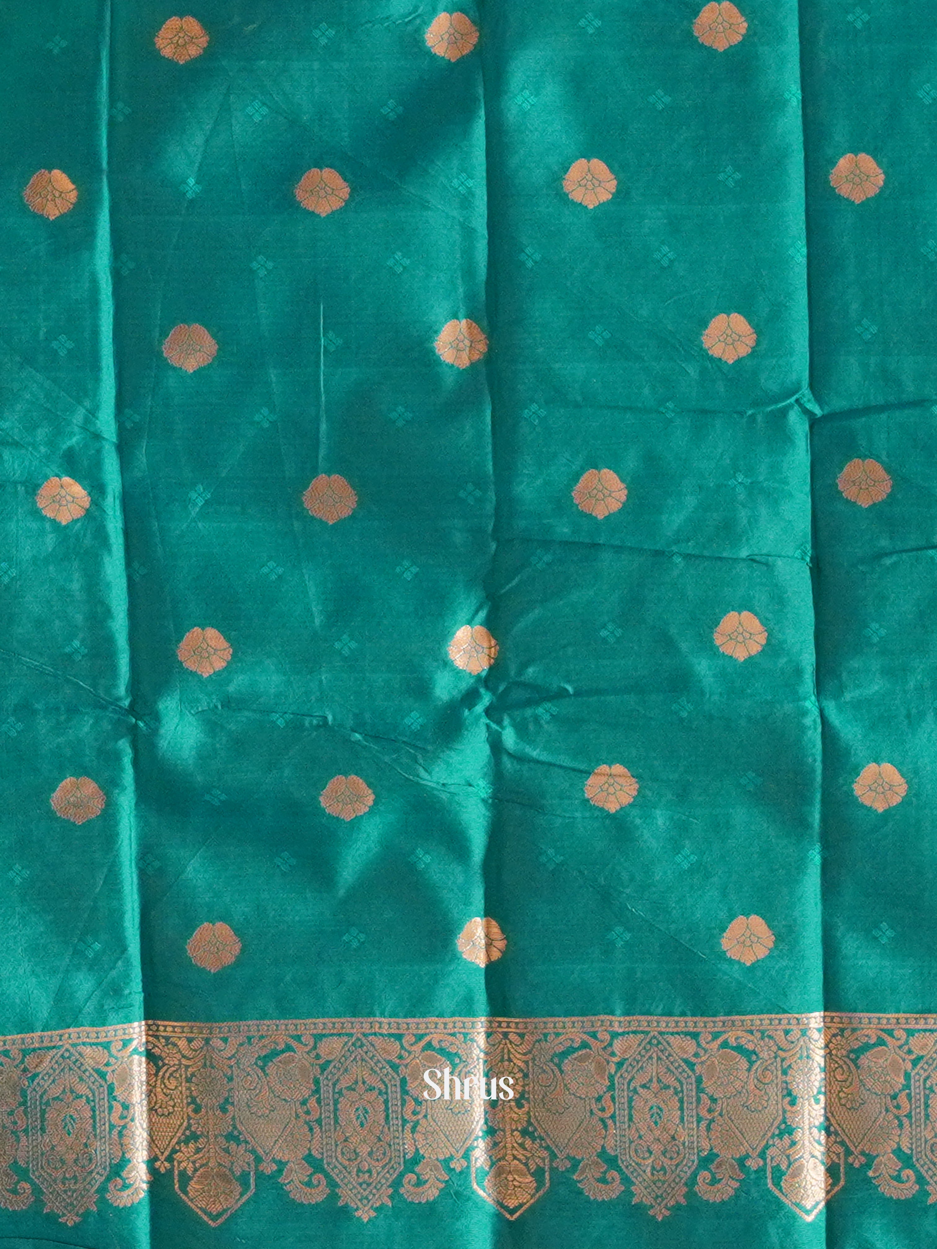 Peacock Green(single tone)-Semi soft silk saree
