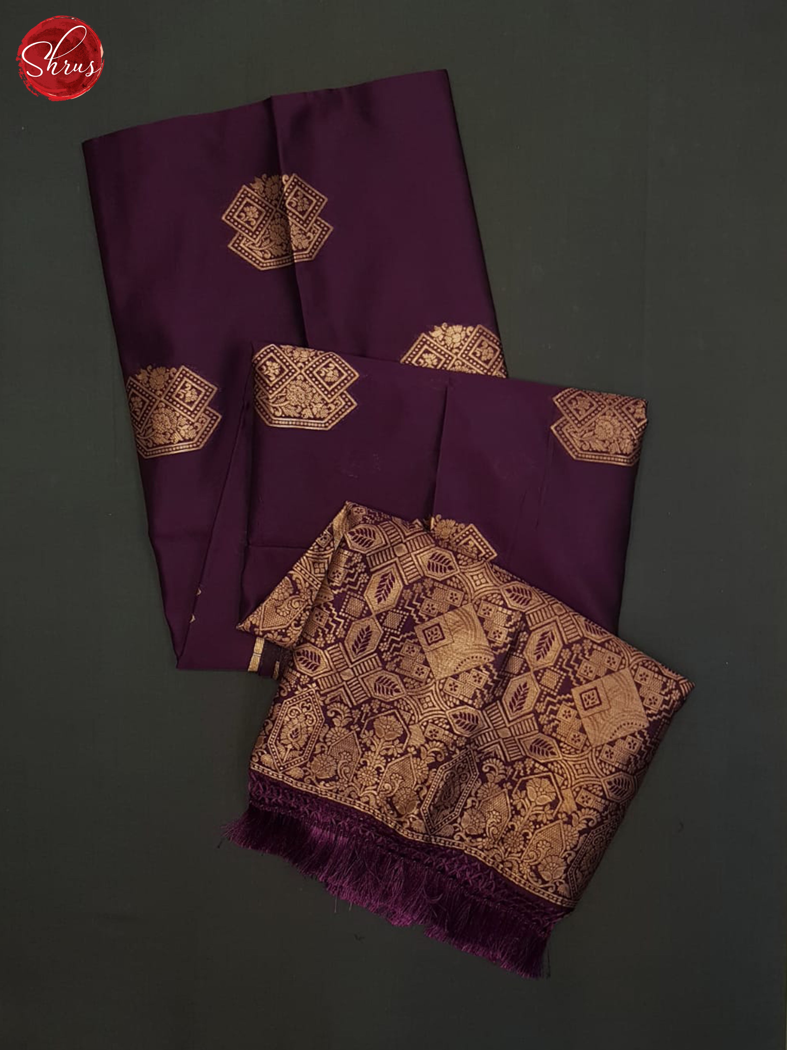 Wine(Single tone)-Semi soft silk saree - Shop on ShrusEternity.com