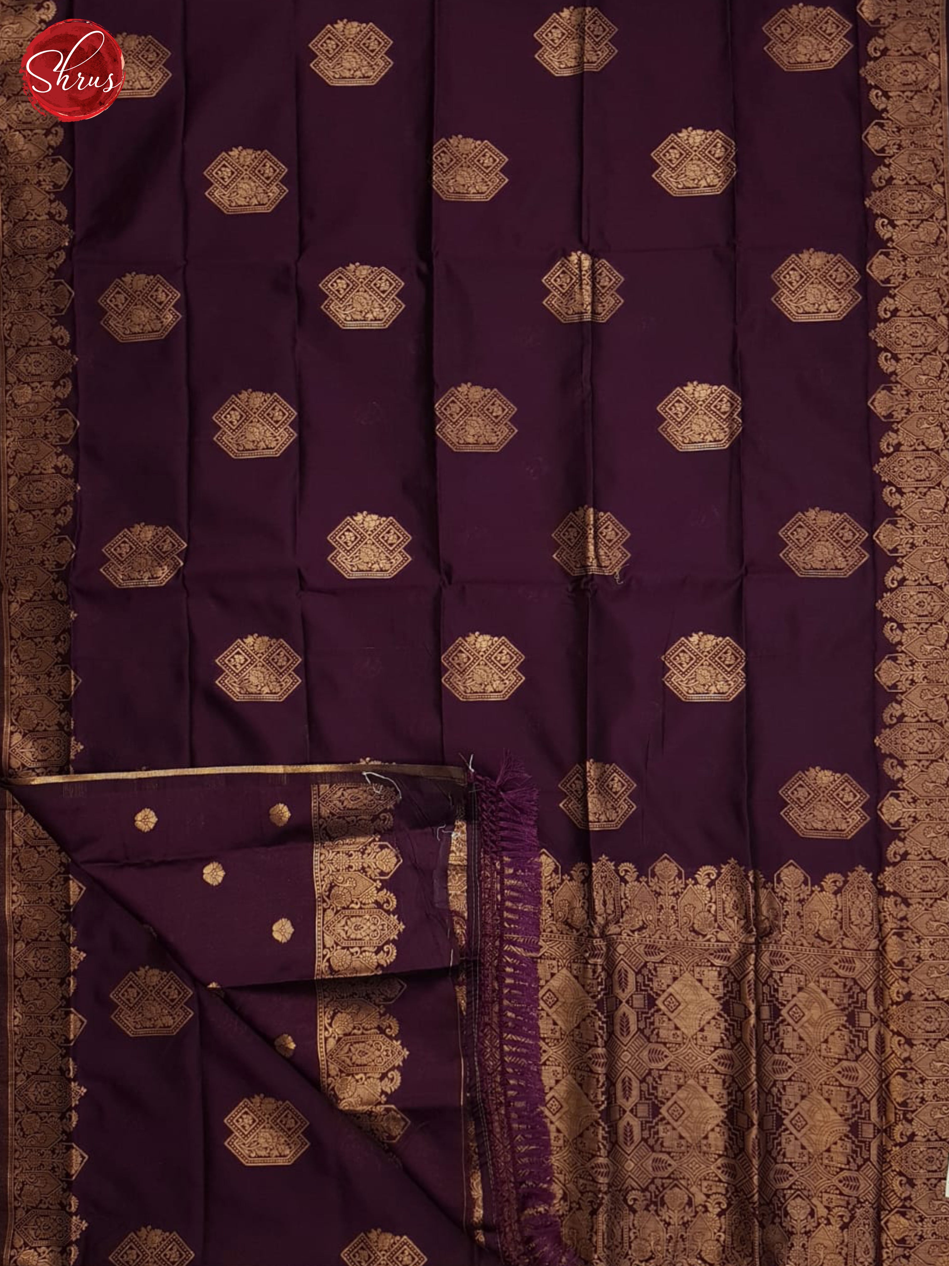 Wine(Single tone)-Semi soft silk saree - Shop on ShrusEternity.com