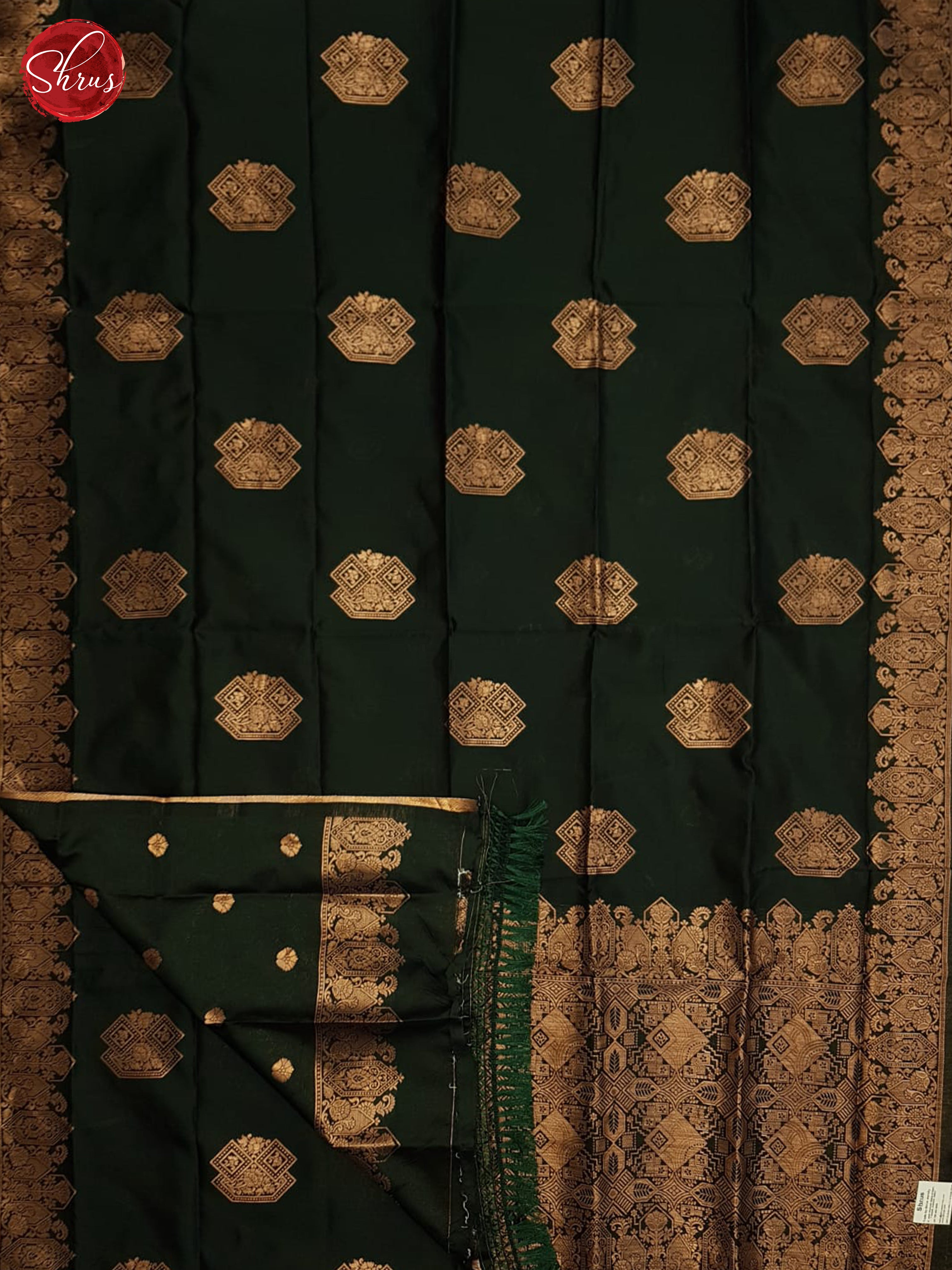 Green(single tone)-Semi soft silk saree - Shop on ShrusEternity.com