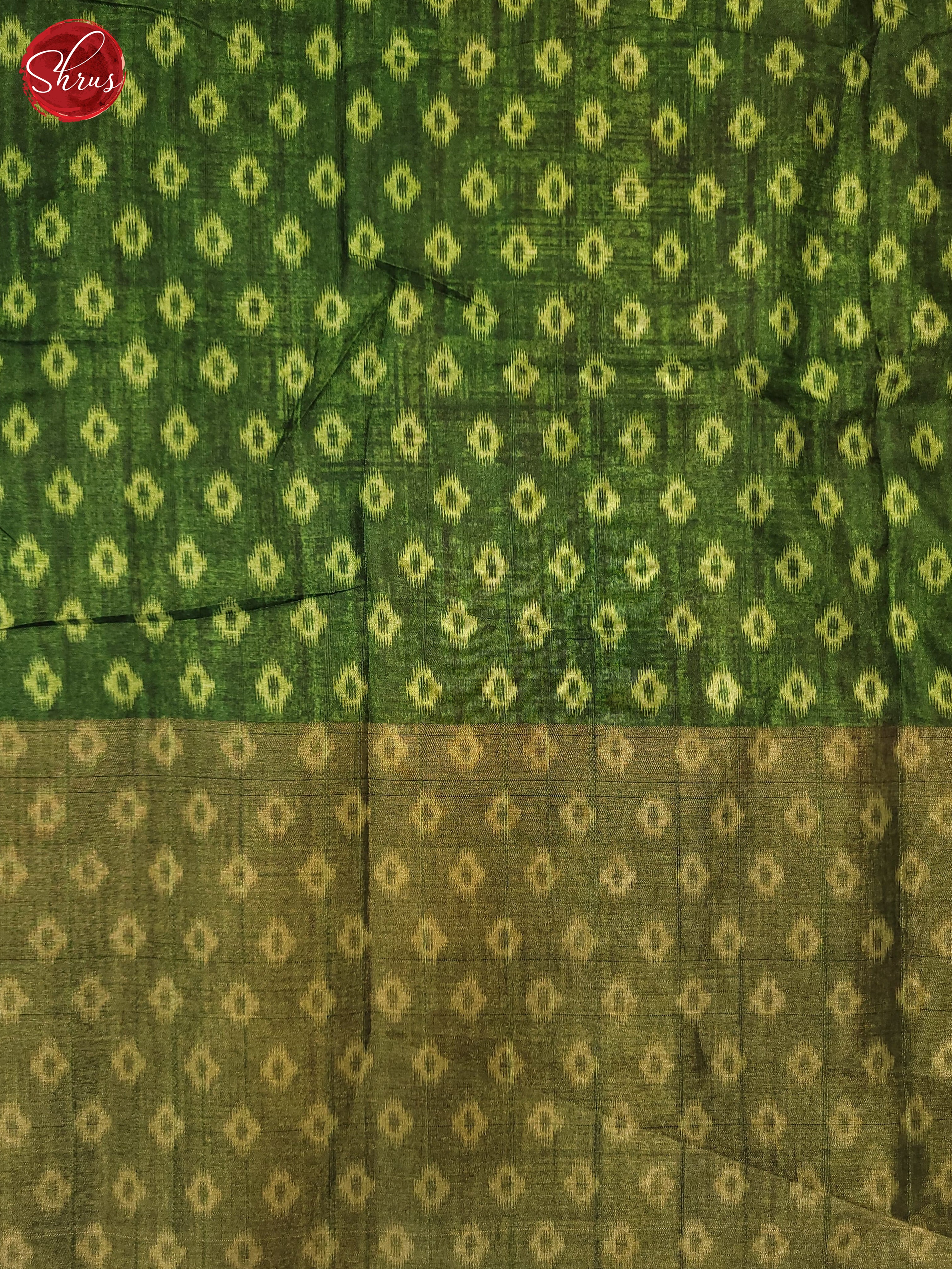 Yellow  & Green- Semi Pochampally Saree - Shop on ShrusEternity.com