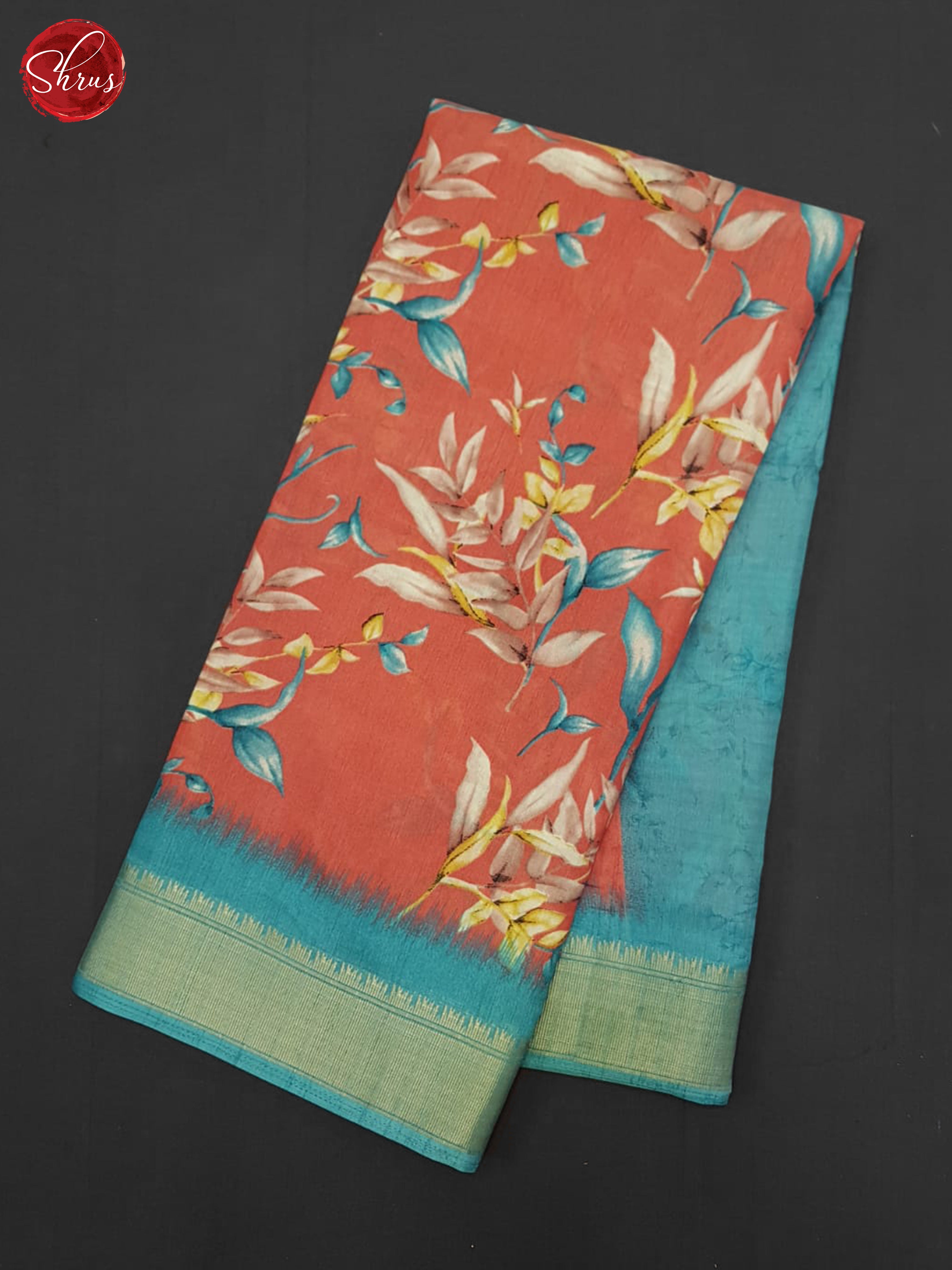 Red & Blue - Semi Crepe Saree - Shop on ShrusEternity.com