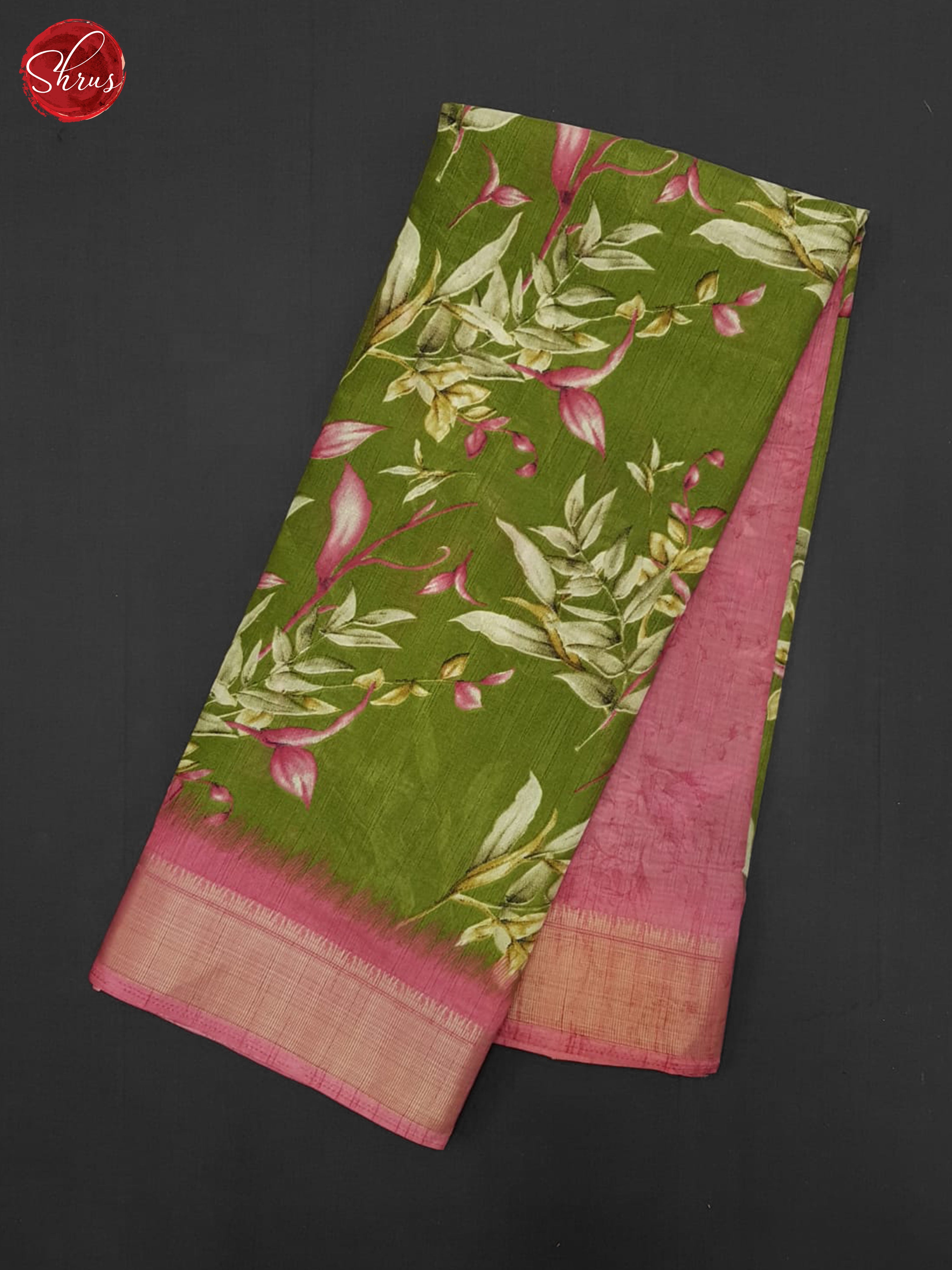 Green &Pink - Semi Crepe Saree - Shop on ShrusEternity.com