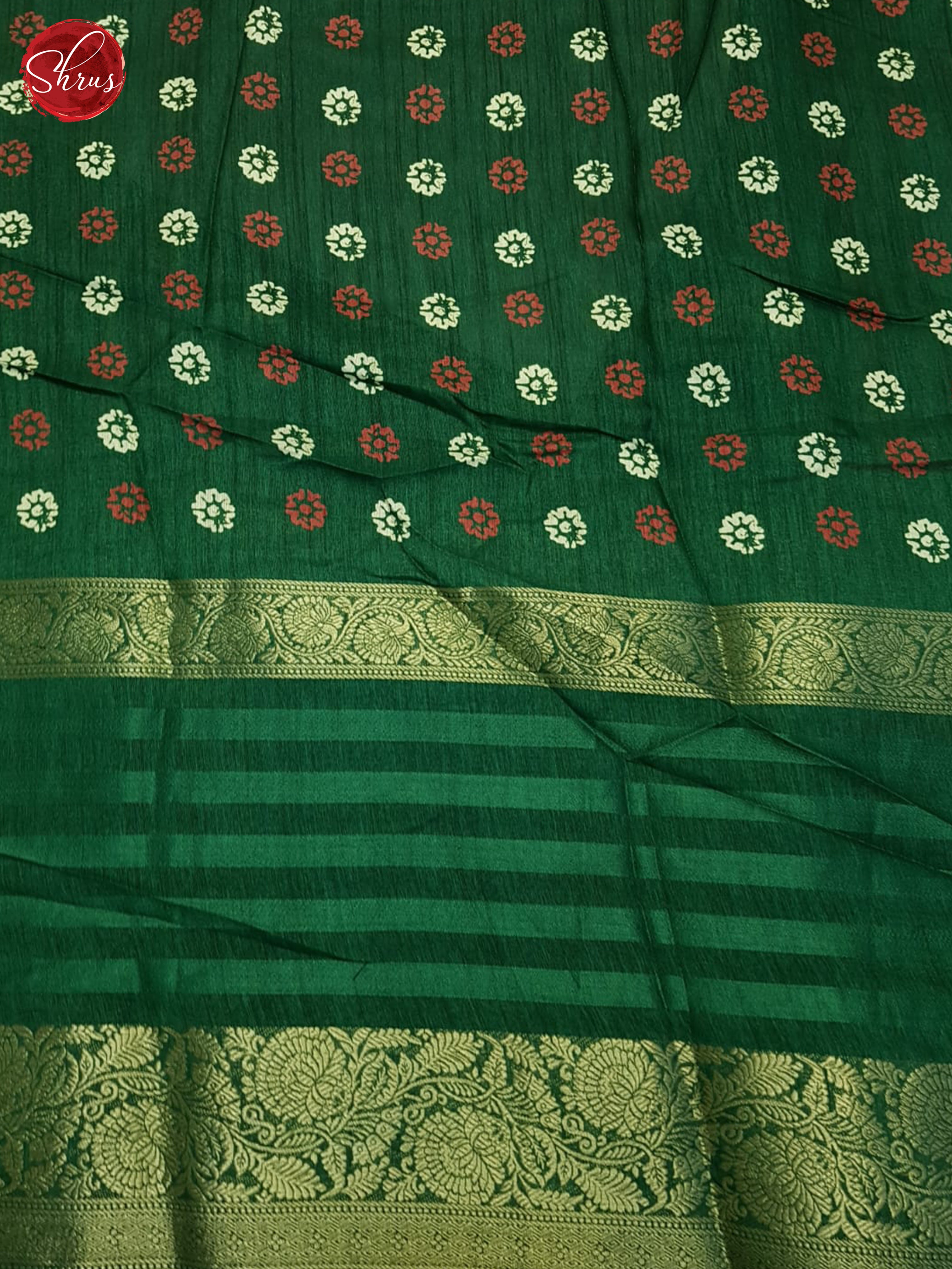 Green - Semi Crepe Saree - Shop on ShrusEternity.com