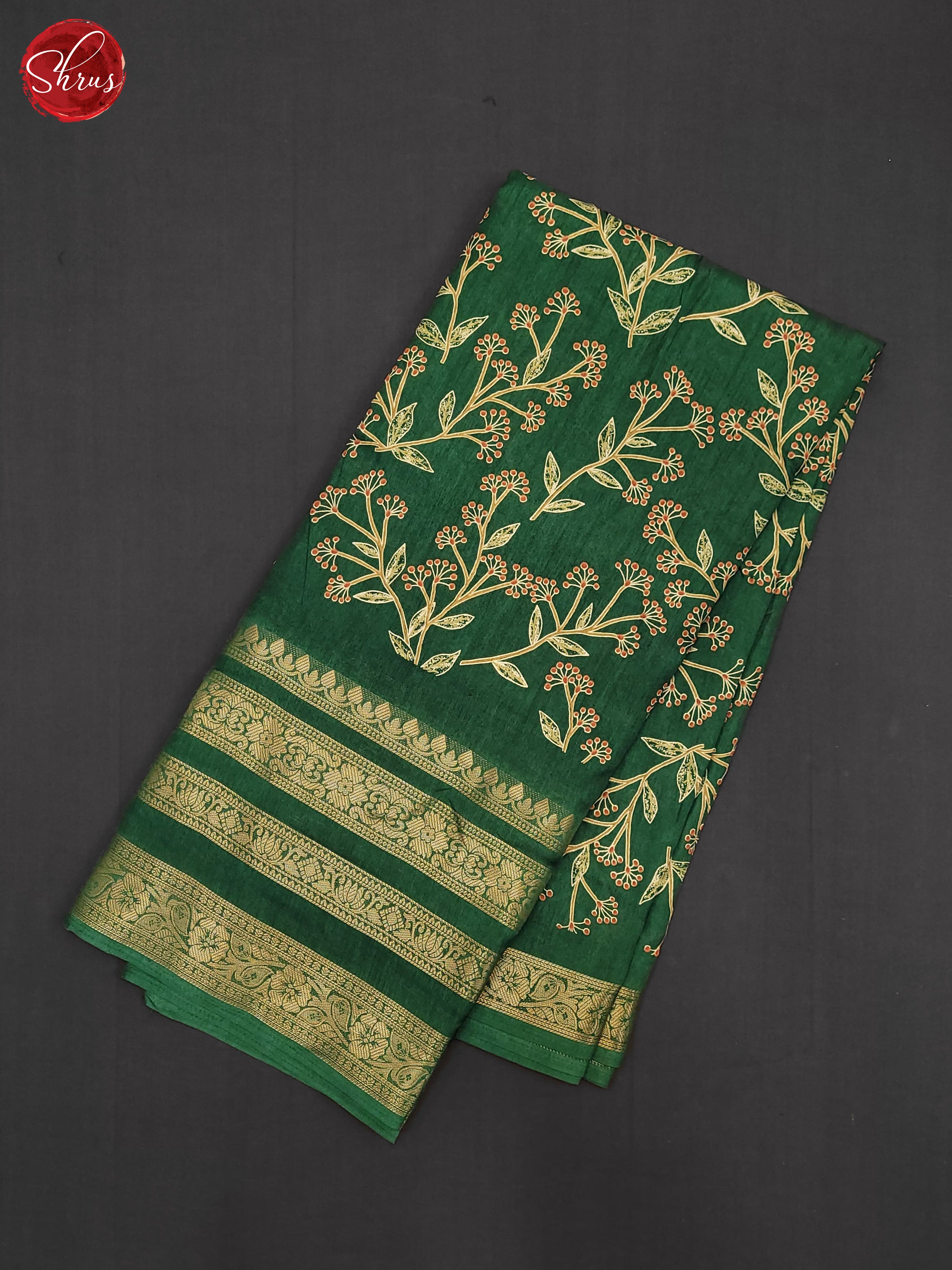 Green(Single Tone) - Semi Crepe Saree - Shop on ShrusEternity.com